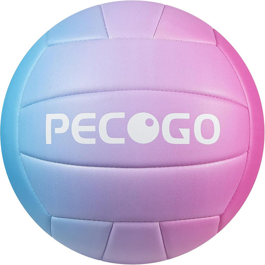 Size 5 Volleyball - Durable PU Leather, Indoor/Outdoor. Soft Control, Great Airtightness for Training/Games. Ideal for All Ages