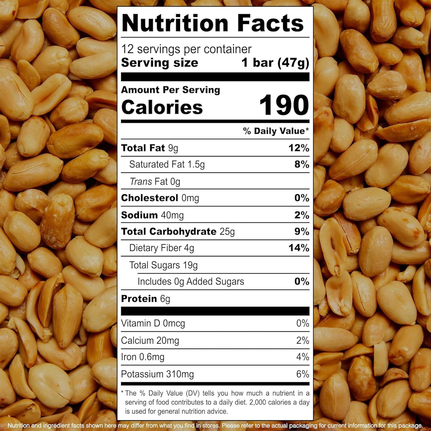 JONESBAR (Peanut Butter, 12 Count (Pack of 1)), USDA Organic Fruit & Nut Bar, Non-GMO, Kosher, Vegan, Gluten Free, Simple Snack Bar