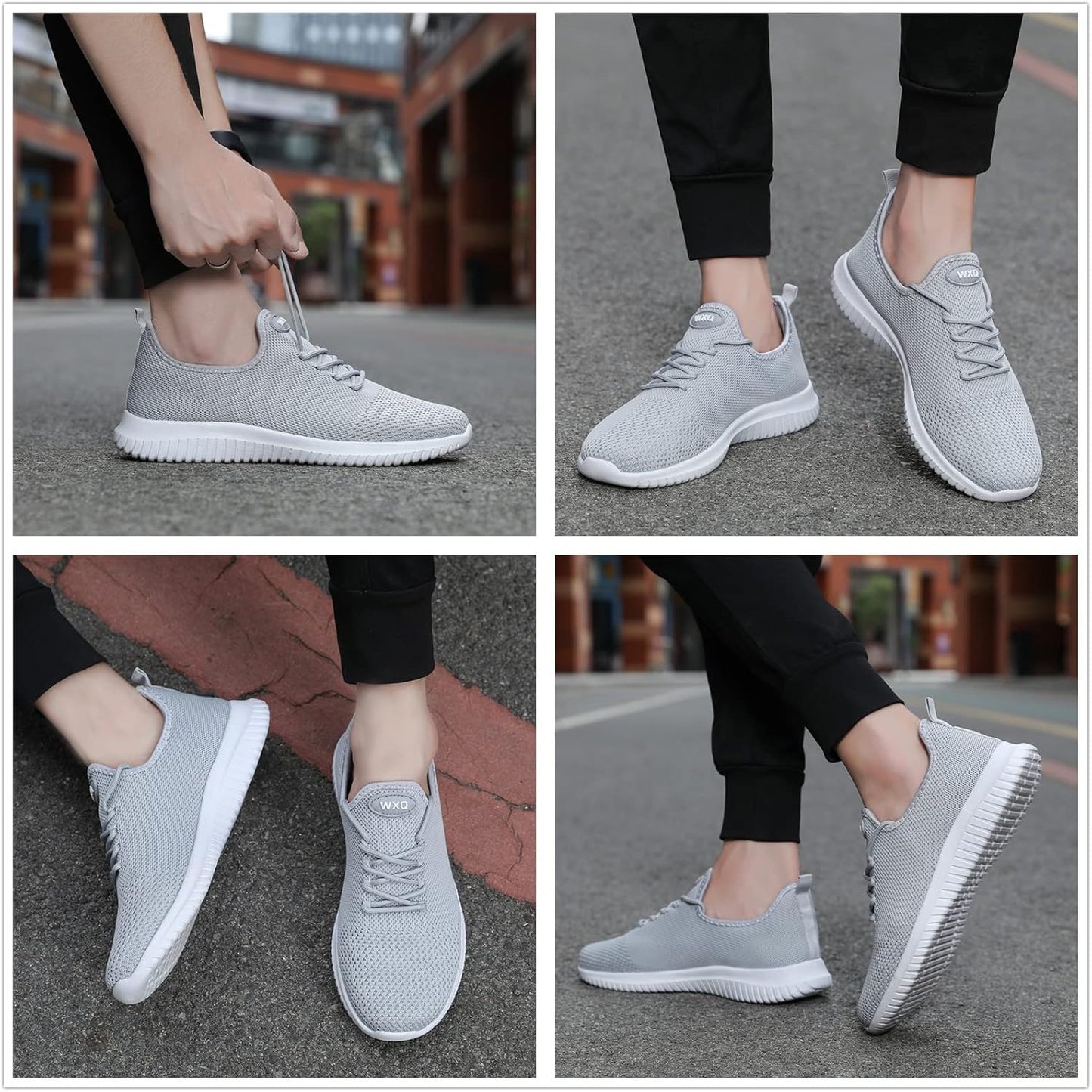 WXQ Men's Running Shoes Comfortable Lightweight Breathable Walking Shoes Mesh Workout Casual Sports Shoes