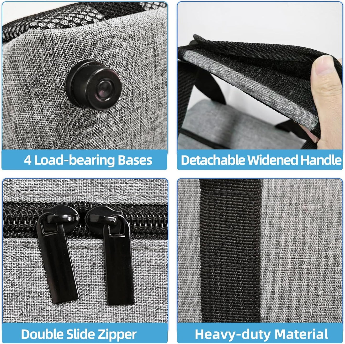 Single Bowling Ball Bag 1 Ball Extra Ball Organizer with Padded Ball Holder, Portable Small Zipper Case with Mesh Pocket, Bowling Gifts for Men, Kids, Beginners (Gray)