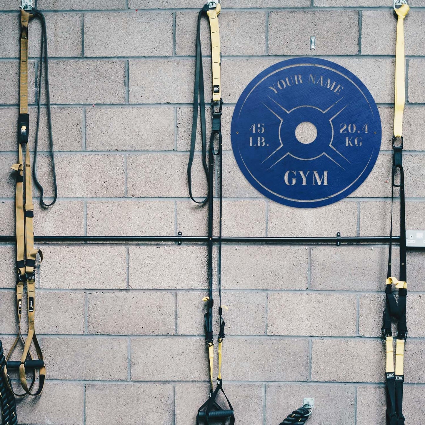 Personalized Home Gym LED Tin Metal Sign Multiple Sizes, Weight Lifting Exercise Workout Room Training Fitness Center Motivational Inspirational Quotes Decor Wall Art Hanging Accessories (07 w/o LED)