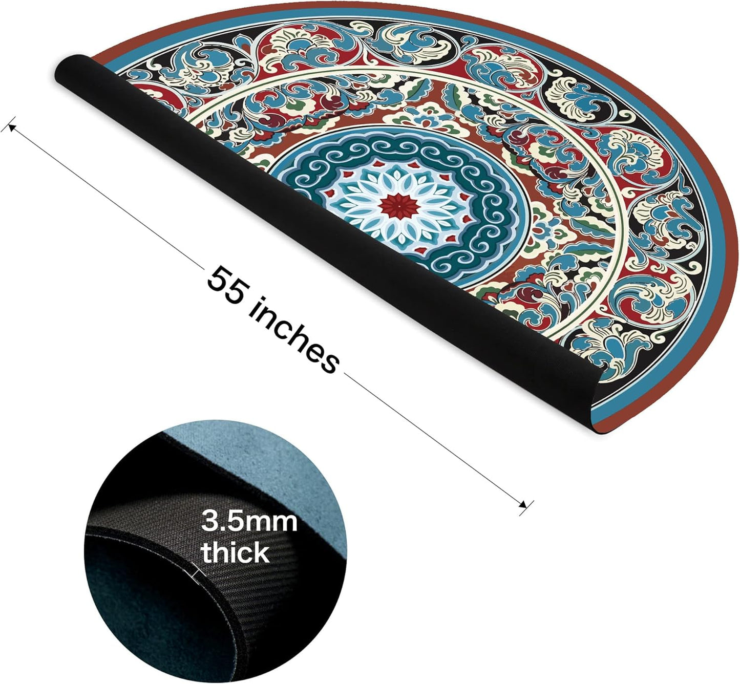 Knsbk Large Round Yoga Mat 4.6'X3.5mm for Exercise Premium Extra Thick, Ultra Comfortable, Non Slip, Meditation Mat