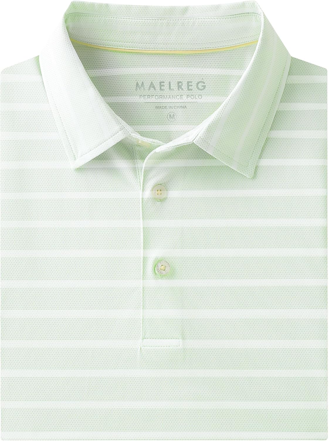 M MAELREG Golf Shirts for Men Short Sleeve Dry Fit Casual Striped Performance Moisture Wicking Collared Mens Polo Shirts
