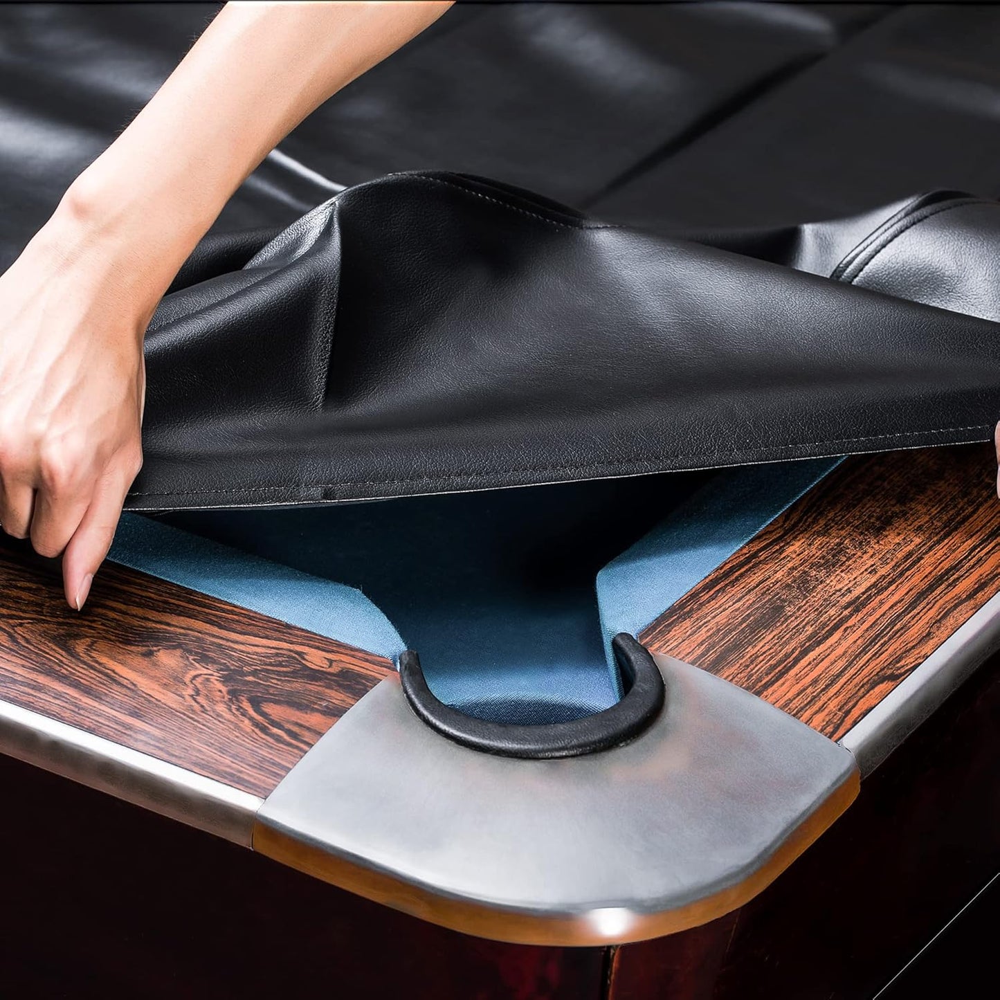 Heavy Duty Leatherette Billiard Pool Table Cover,Waterproof&Tearproof Cover for Pool Table,7/8/9 Foot Fitted