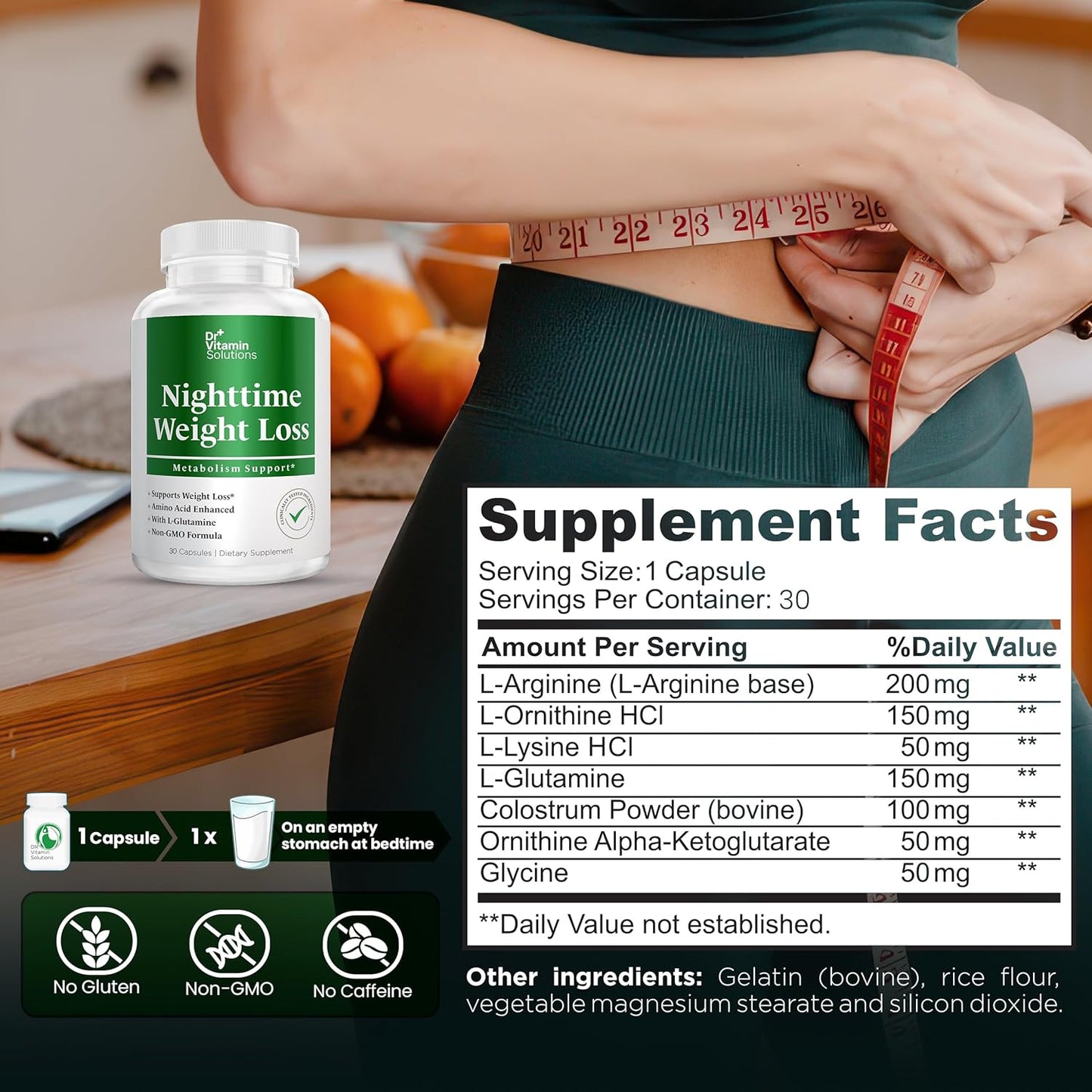 DR VITAMIN SOLUTIONS Nighttime Fat Burner Supplements - Appetite Suppressants for Weight Loss - Night-Time Fat Burner for Women and Men Supporting Sleep & Relaxation - Weight Loss Pills - 30