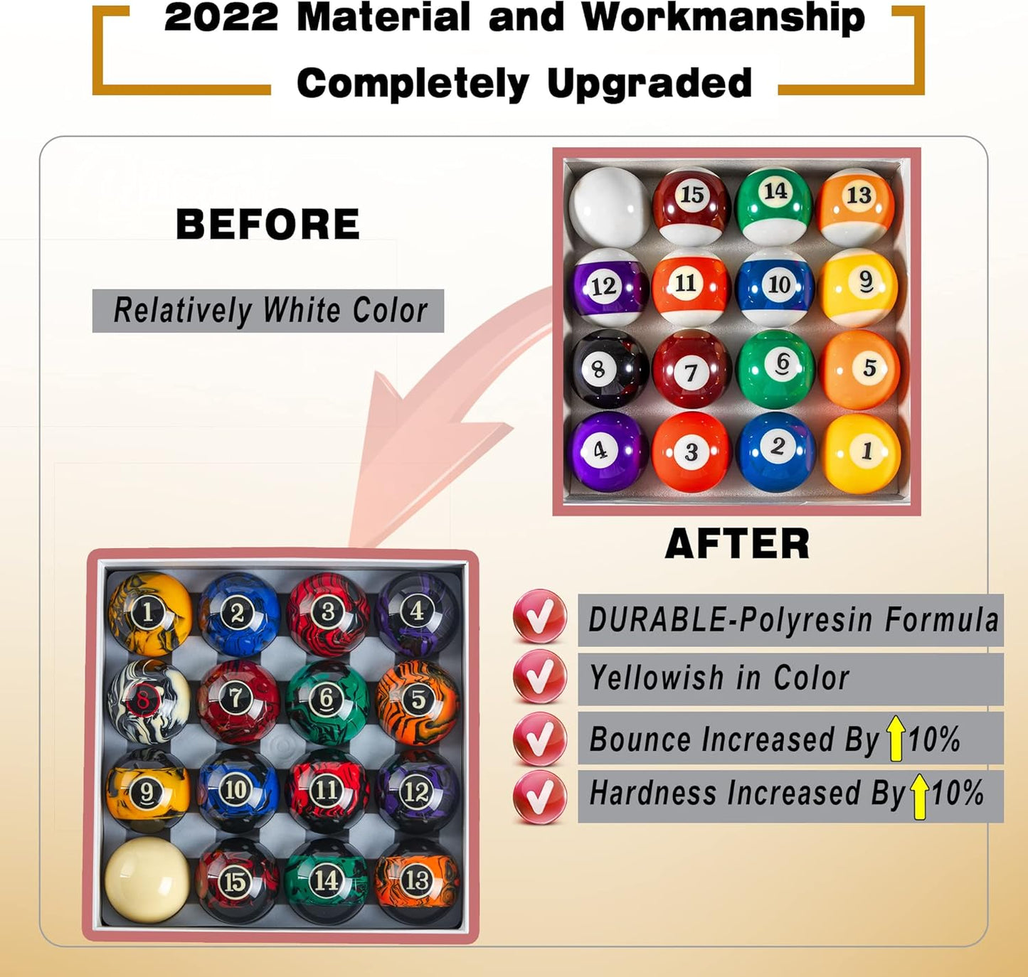 Premium Billiard Balls Pool Table Accessories 2-1/4" Regulation Size 16 Pool Balls Billiard Set