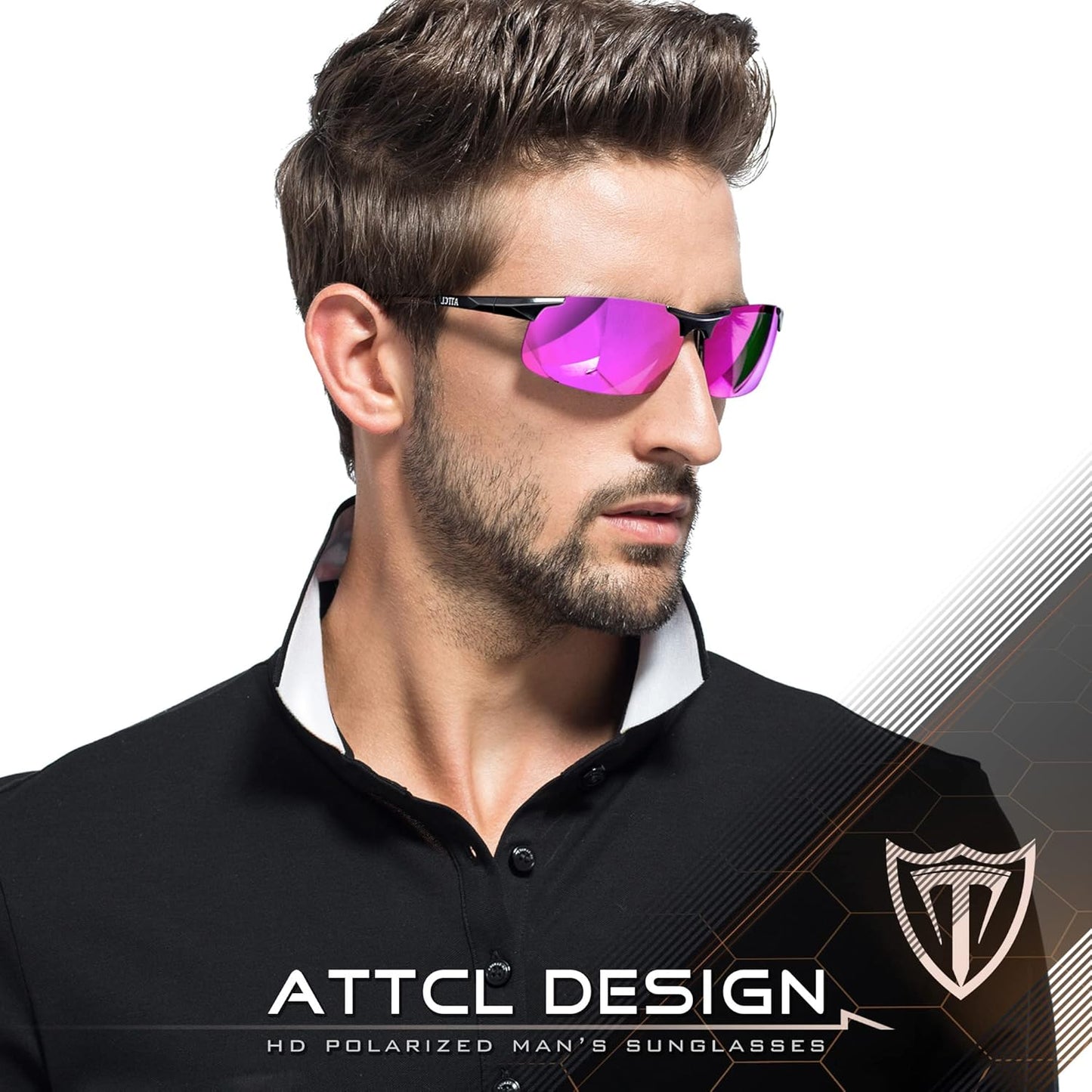 ATTCL Men's Sports Polarized Sunglasses Men for Driving running Fishing Golf - UV Protection Sun glasses Metal Frame