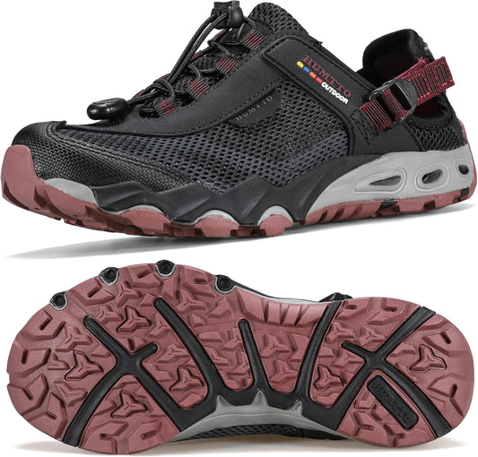 HUMTTO Women's Amphibious Water Shoes - Closed Toe Hiking Sandals Summer Outdoor Water Sandal Non-Slip River Shoes Quick Drying Aqua Shoe