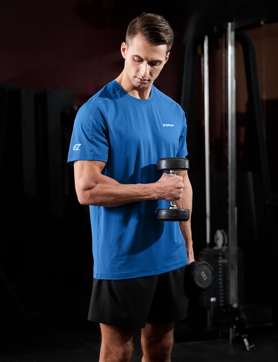 EZRUN Men's Lightweight Short Sleeve T-Shirt Quick Dry Workout Running Athletic Swim Shirts Fishing Rash Guard