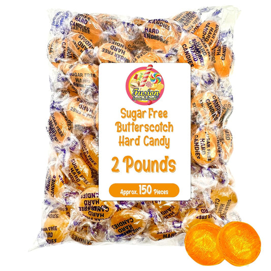 Sugar Free Butterscotch Hard Candy Arcor - 2LB Bag (About 150 Pieces) Of Individually Wrapped Sugar Free Butterscotch Buttons, Butter Scotch Bulk Candy