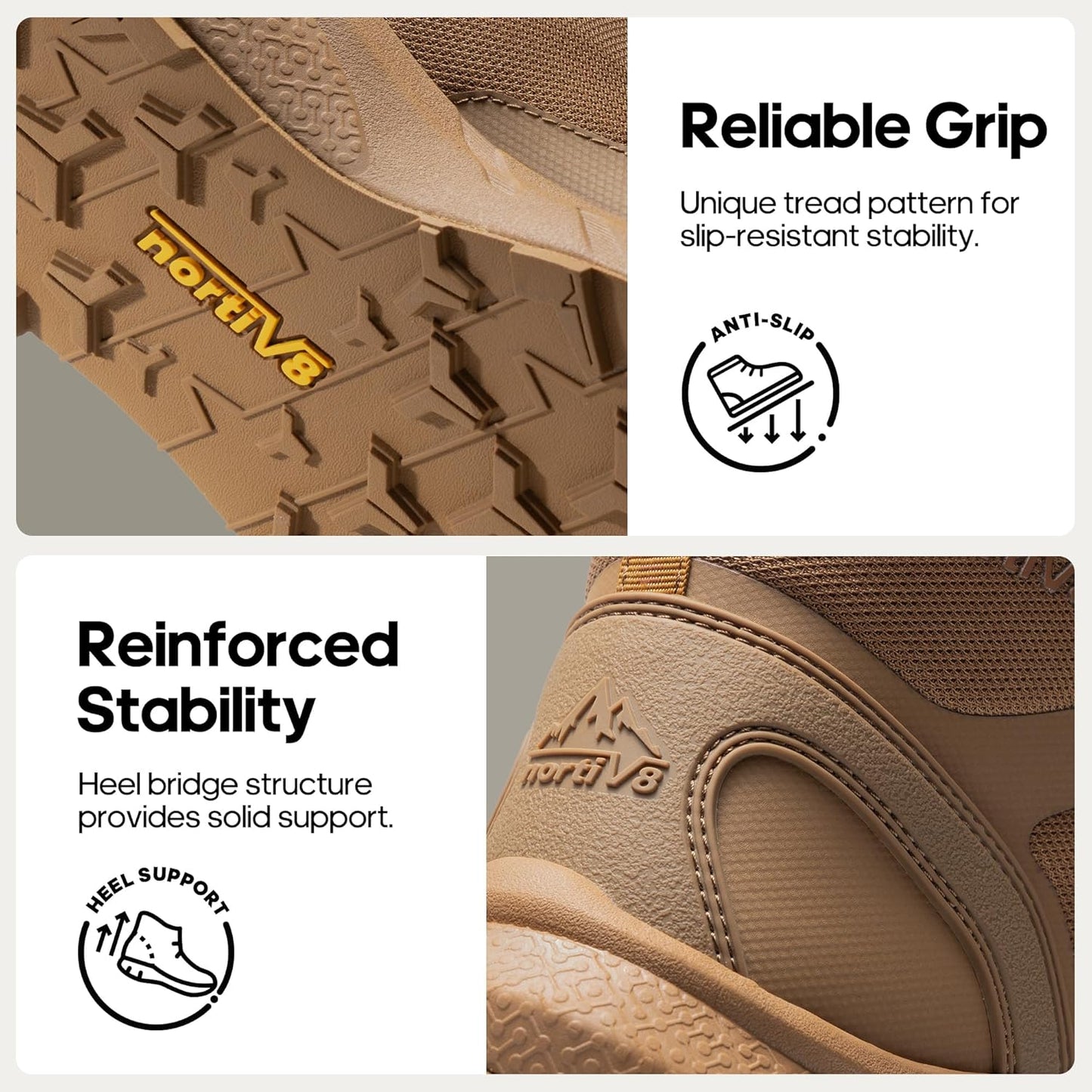 NORTIV 8 Men's Military Tactical Boot Lightweight Comfortable Boots for Work All Day Side Zipper Motorcycle Combat Hiking Boots Metrostrike(8-9 Inches)