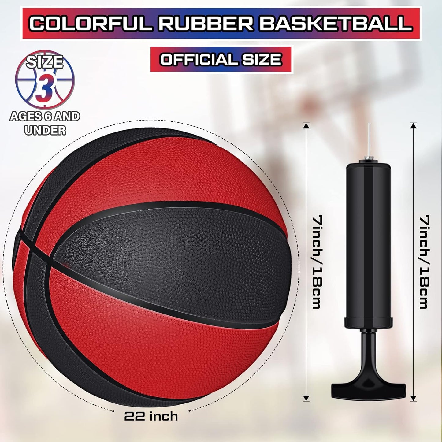 Wettarn 12 Pcs Mini Basketballs for Kids - Size 3 Colorful Rubber Basketball Bulk with Pump for Mini Hoop, Indoor Outdoor Practice, Game, Back to School Party, 7 Inch
