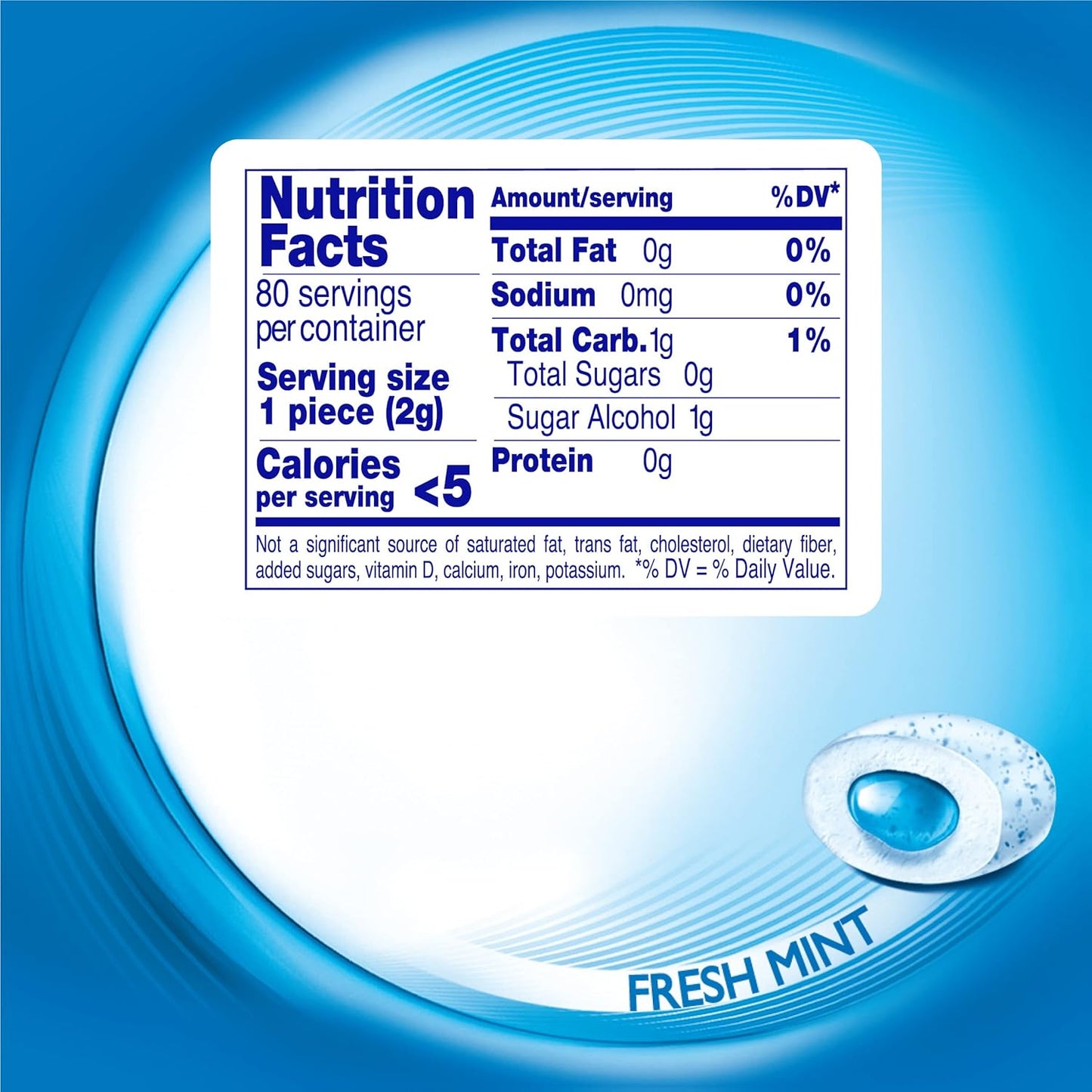 Mentos Pure Fresh Sugar-Free Chewing Gum with Xylitol, Fresh Mint, in a recyclable 90% Paperboard Bottle, 80 Piece (Pack of 1)