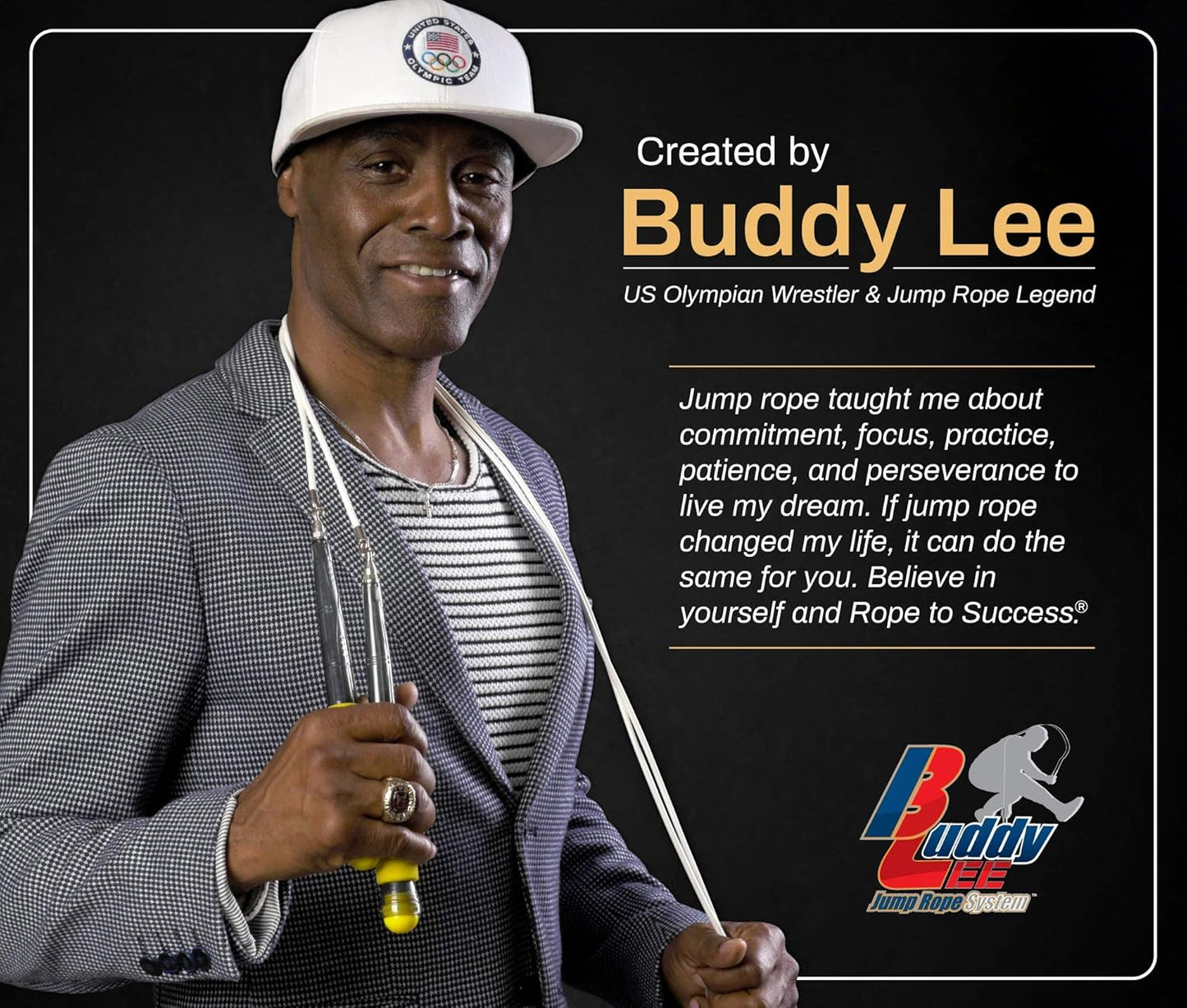 Buddy Lee Jump Ropes Rope Master Original Ball Bearing Jump Rope, 9” HD Plastic Handles. Perfect Jump Rope for Fitness, CrossFit Gym, Endurance Jumping, Cross Overs, Extreme Jumping