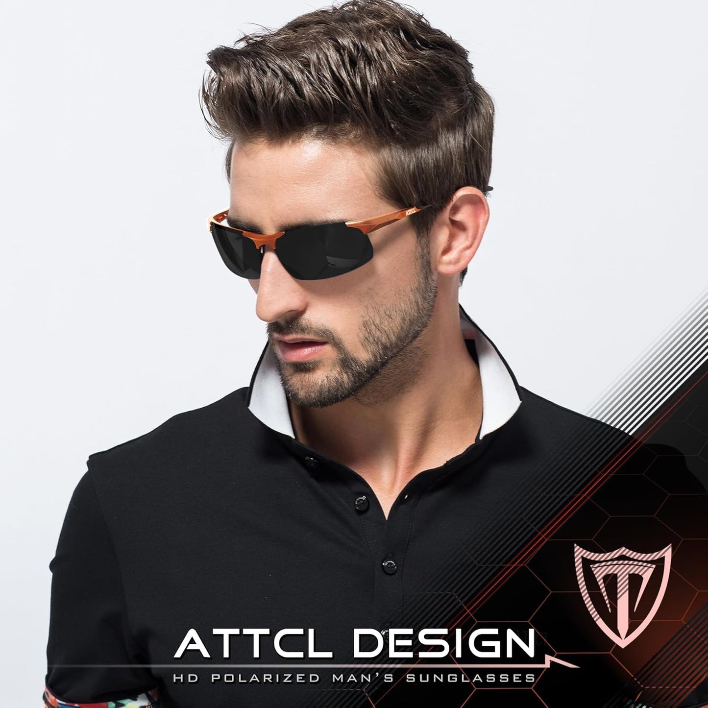 ATTCL Men's Sports Polarized Sunglasses Men for Driving running Fishing Golf - UV Protection Sun glasses Metal Frame