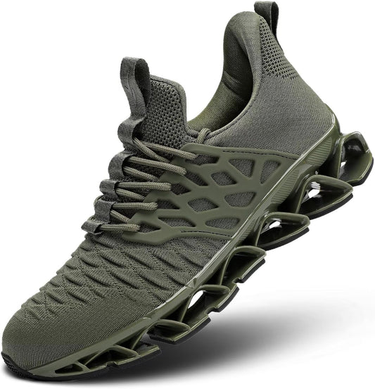 Men's Slip on Walking Running Shoes Blade Tennis Casual Fashion Sneakers Comfort Non Slip Work Sport Athletic Trainer