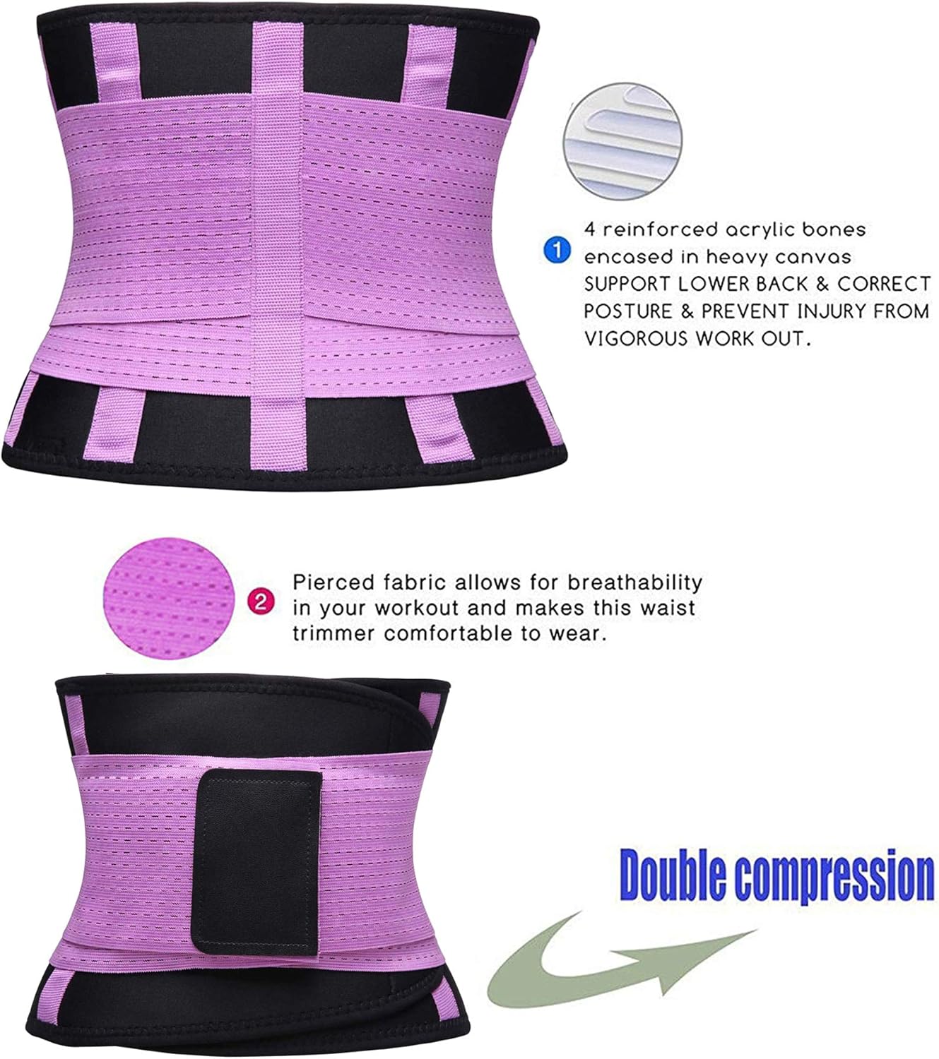 VENUZOR Waist Trainer Belt for Women - Waist Cincher Trimmer - Slimming Body Shaper Belt - Sport Girdle Belt (UP Graded)