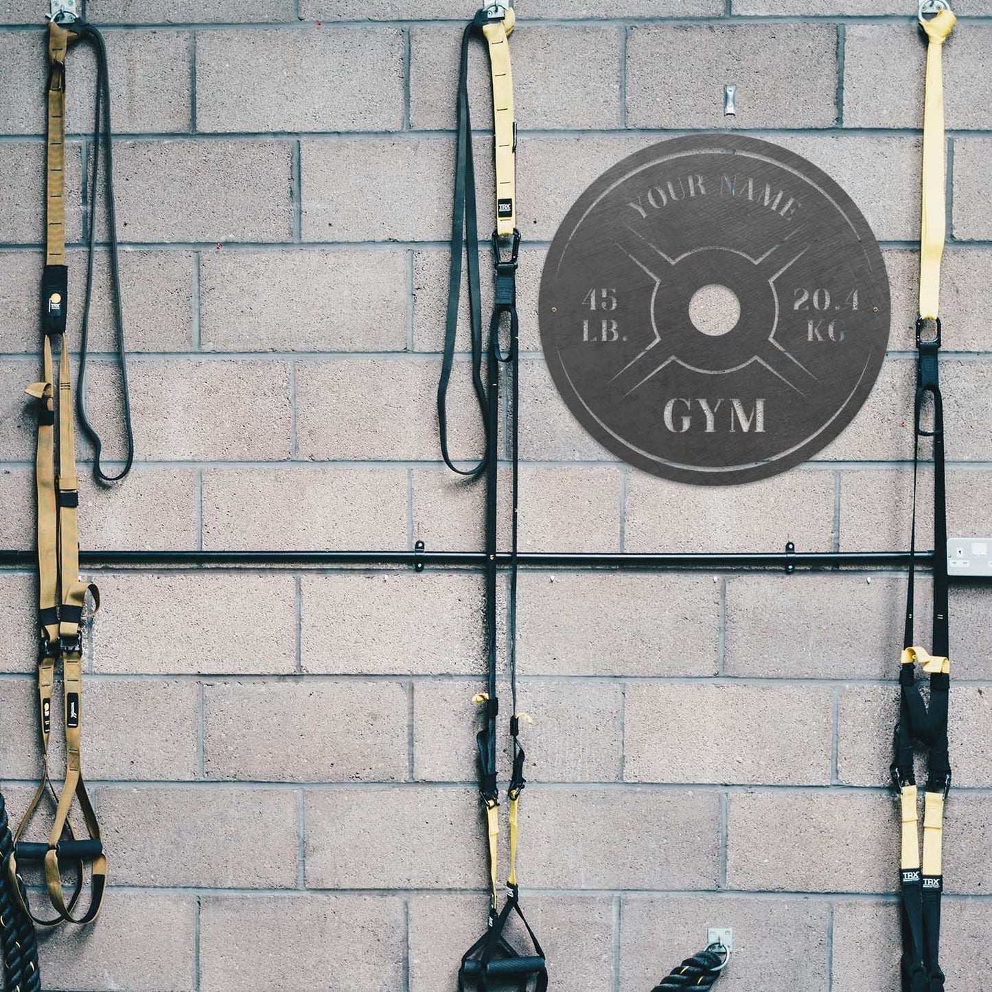 Personalized Home Gym LED Tin Metal Sign Multiple Sizes, Weight Lifting Exercise Workout Room Training Fitness Center Motivational Inspirational Quotes Decor Wall Art Hanging Accessories (11 w/o LED)