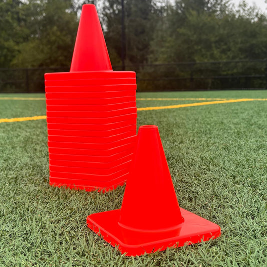 LVL10 Pro Training Cones - 6" Soccer Training Cones for Sports - for Basketball, Football, Basketball and Agility Drills - Soccer Field Markers That Won't Crack, Slide or Fly