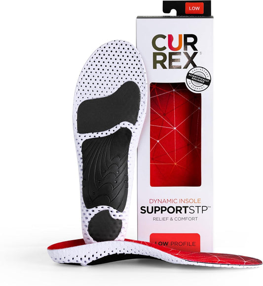 CURREX SupportSTP – Arch Support Insole w/Superior Cushioning & Airflow, Heavy Duty Shell for Less Fatigue – Comfort, Athletic, Casual and Work Shoe Inserts, Men & Women – Low Arch, Large