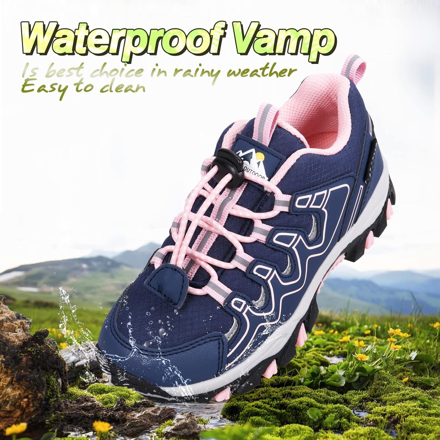 UOVO Boys Girls Kids Sneakers Hiking Running Outdoor Walking Tennis Shoes Waterproof Non Slip Fashion Sneakers(Little/Big Kids