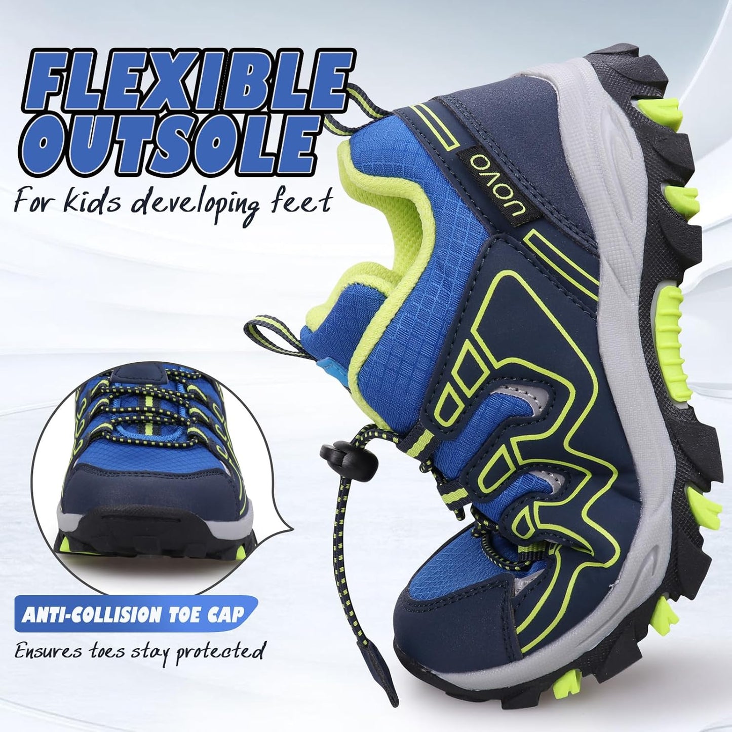 UOVO Boys Girls Kids Sneakers Hiking Running Outdoor Walking Tennis Shoes Waterproof Non Slip Fashion Sneakers(Little/Big Kids