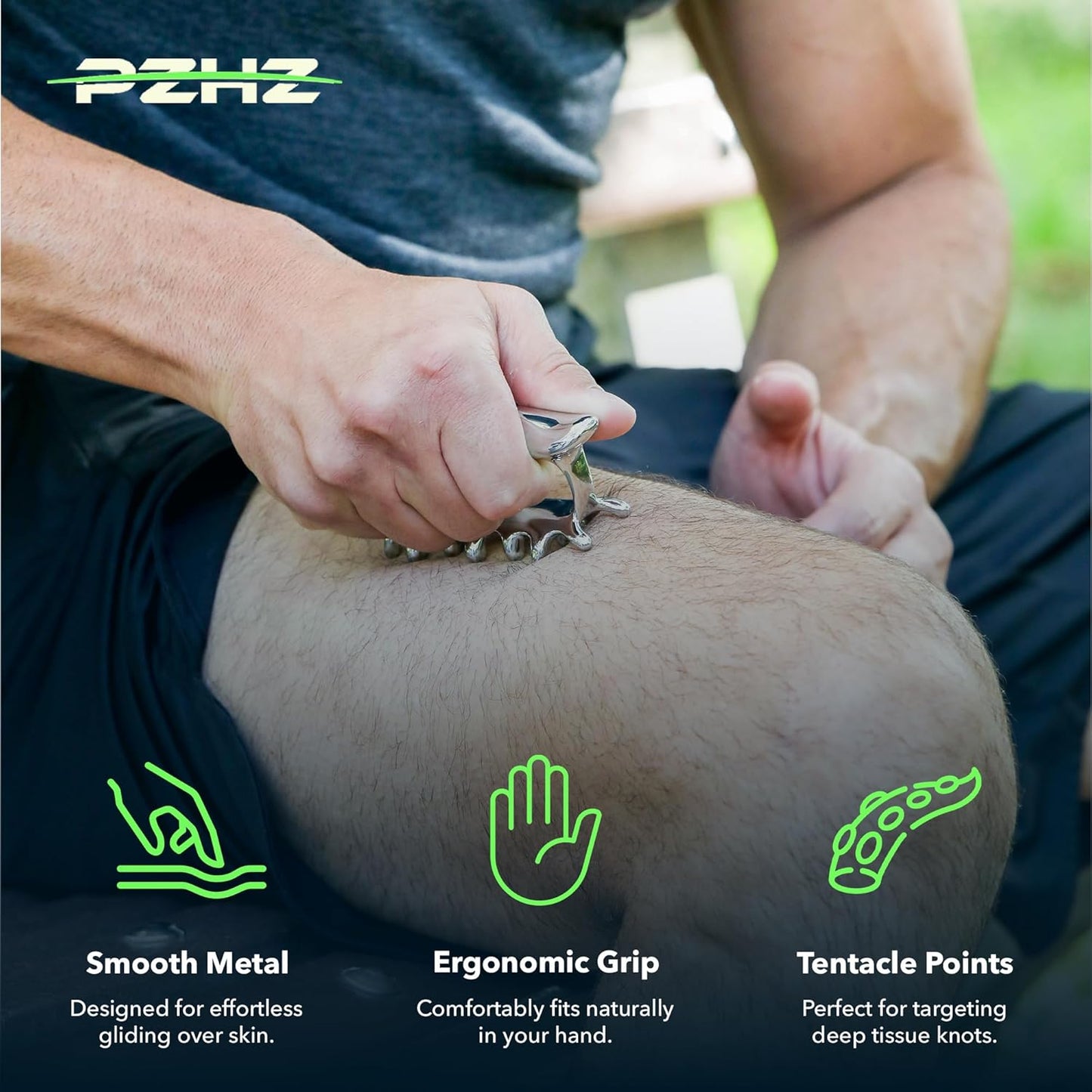 PZHZ® Fascia Massage Tool Blaster for Deep Tissue, Muscle Knots,Cellulite, Myofascial Release & More – All-in-One Full Body Tension Relief, Back & Neck Massager