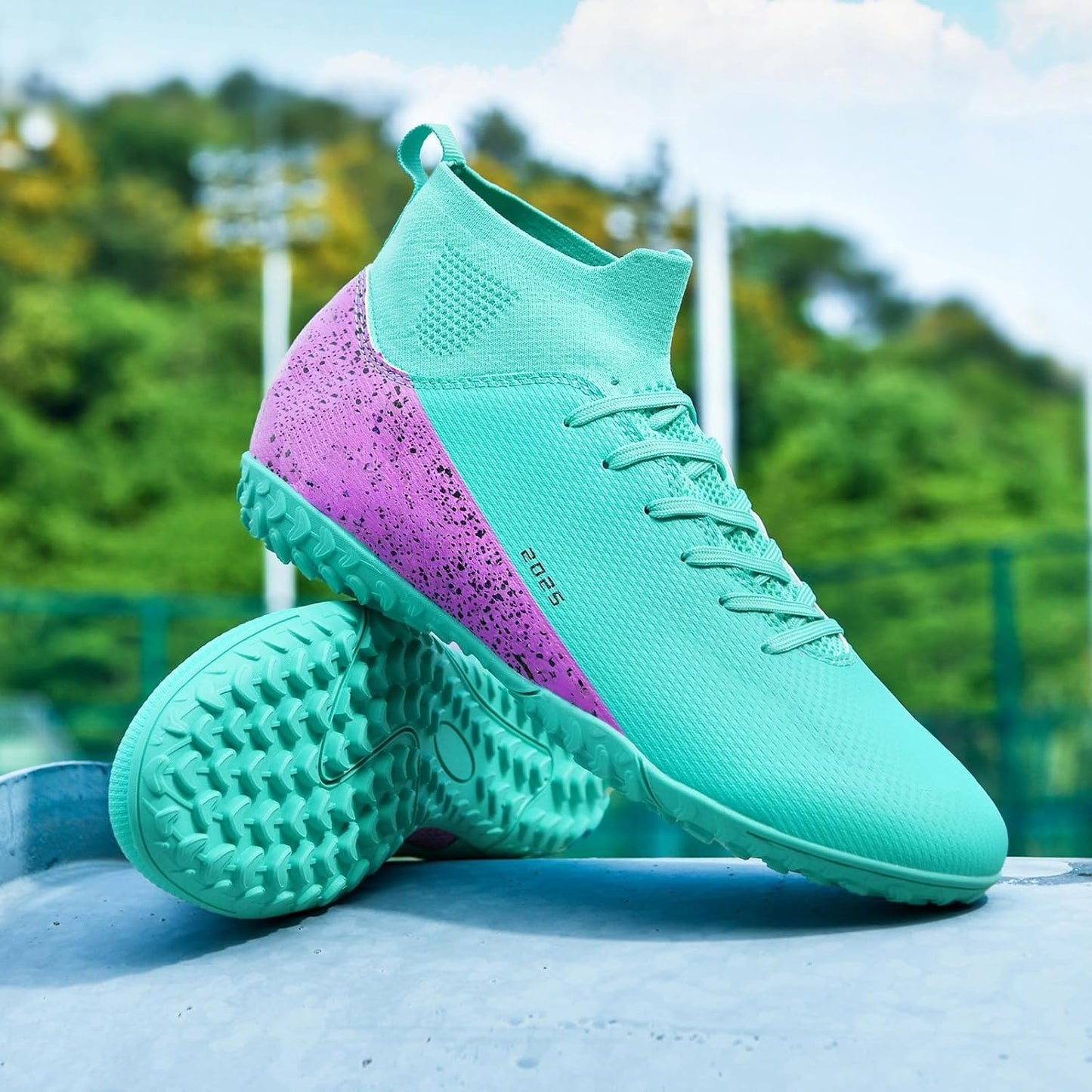 Soccer Cleats for Mens Womens Indoor Soccer Shoes Unisex Baseball Turf Shoes Youth Rugby Shoes Adult AG FG TF Football Boots Wide Training Sneaker