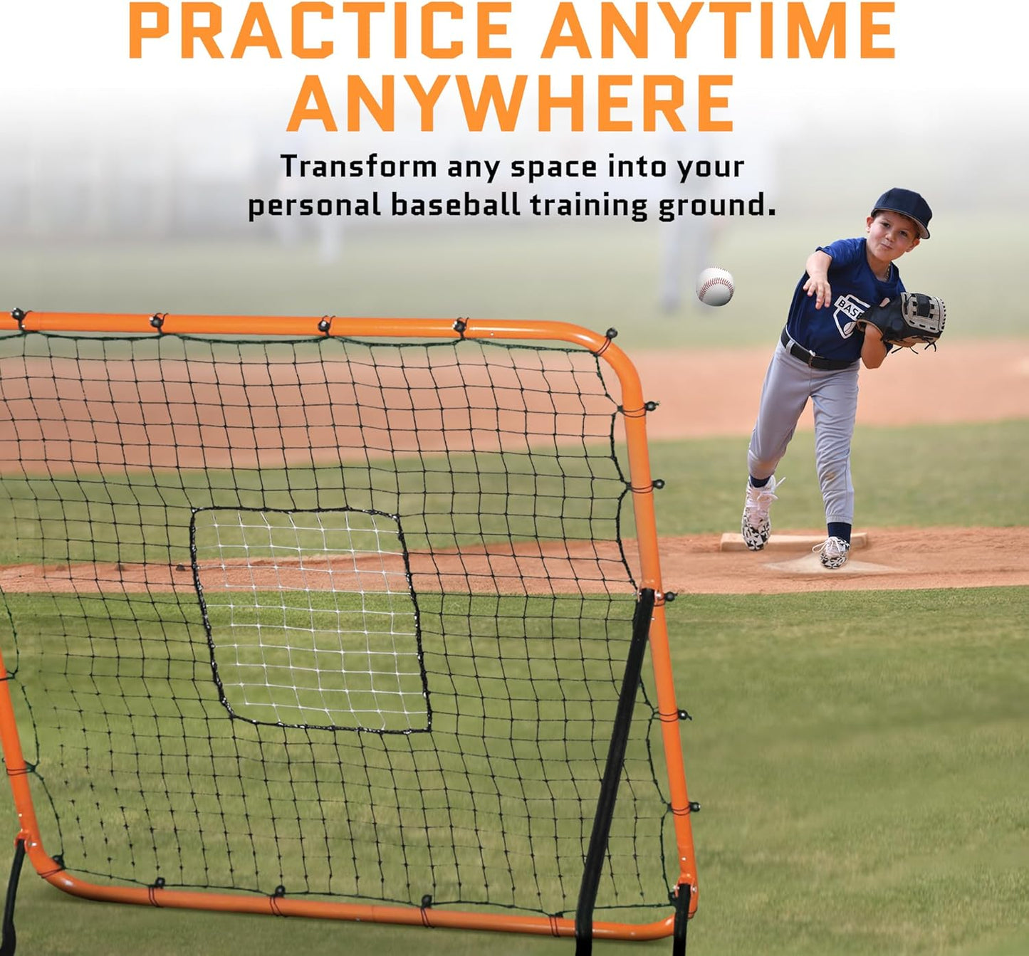 Volleyball Rebounder Net, Soccer Rebounder, Lacrosse Rebounder, Baseball Rebounder Net | Improve Pitching and Fielding Training, Spiking, Passing and Shooting Skills