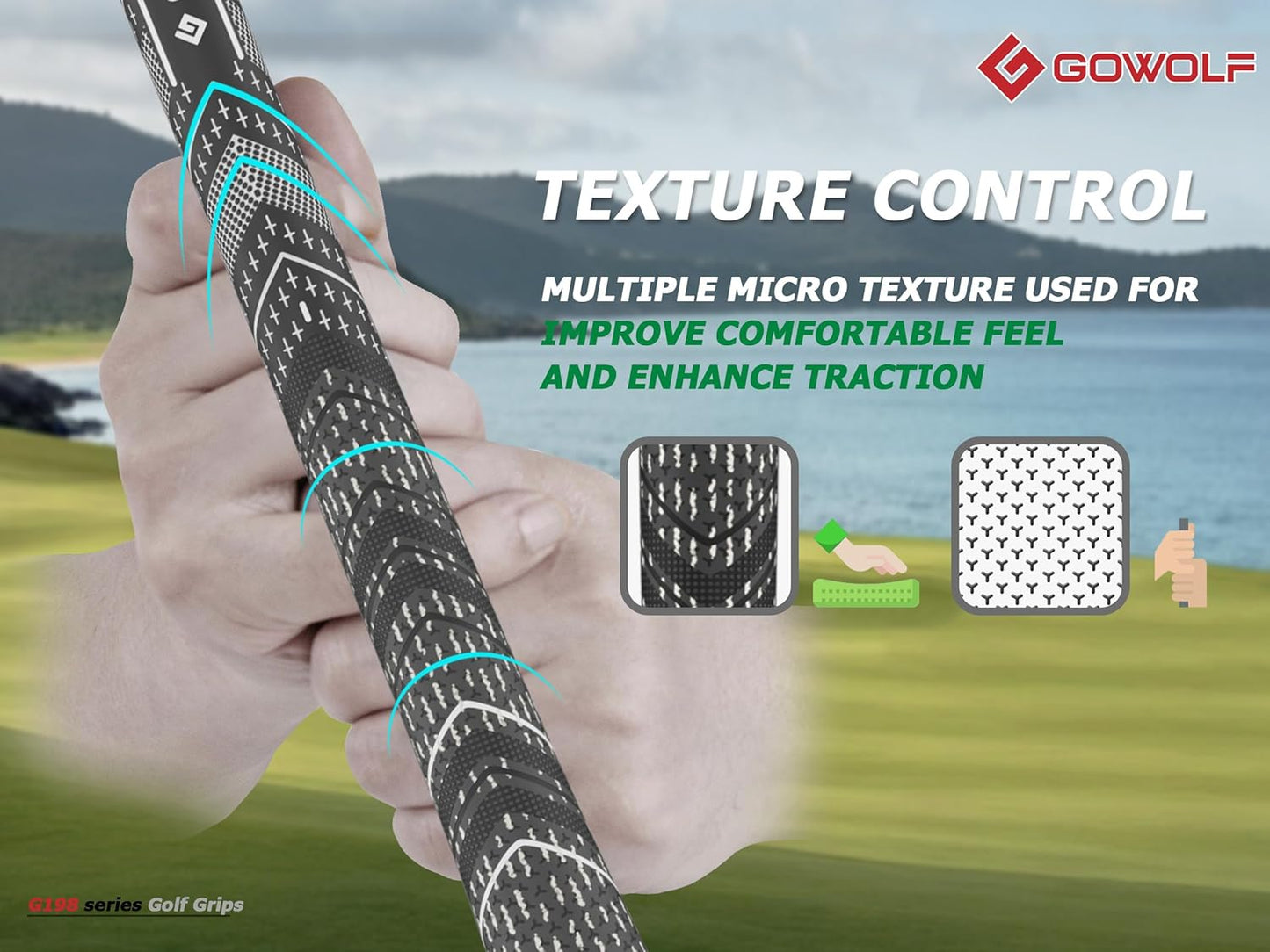 Gowolf Golf Grip Cord Rubber Multi-compound Golf Driver Irons Club Choose 13 Grips with 15pcs Tapes Or Full Kit choose one