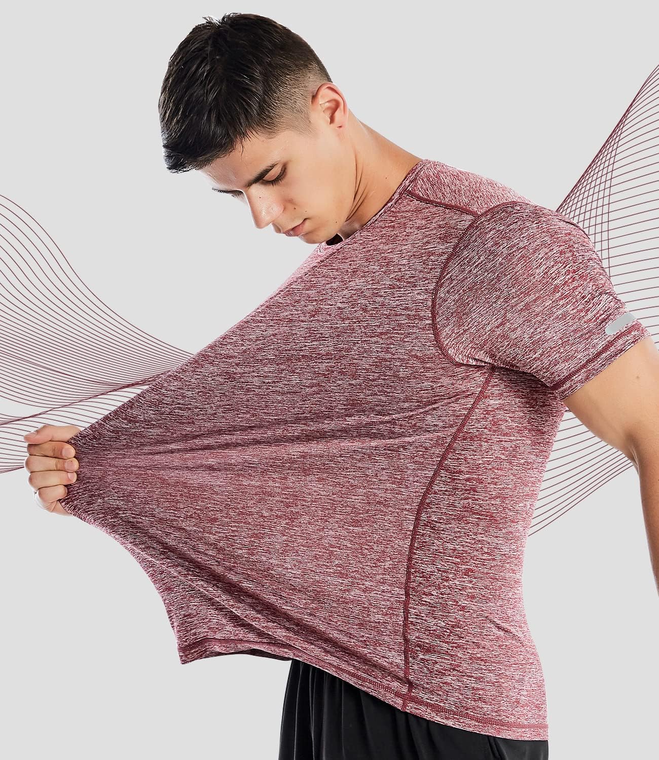 Zengjo Athletic Shirts for Men Short Sleeve Quick Dry Workout Running Gym Sport Exercise Tee Moisture Wicking