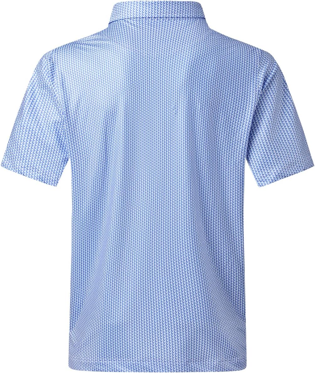 DEOLAX Mens Polo Shirts Fashion Print Mens Golf Shirt Dry Fit Mens Golf Polo Short Sleeve Quick Dry Funny Golf Shirt for Men