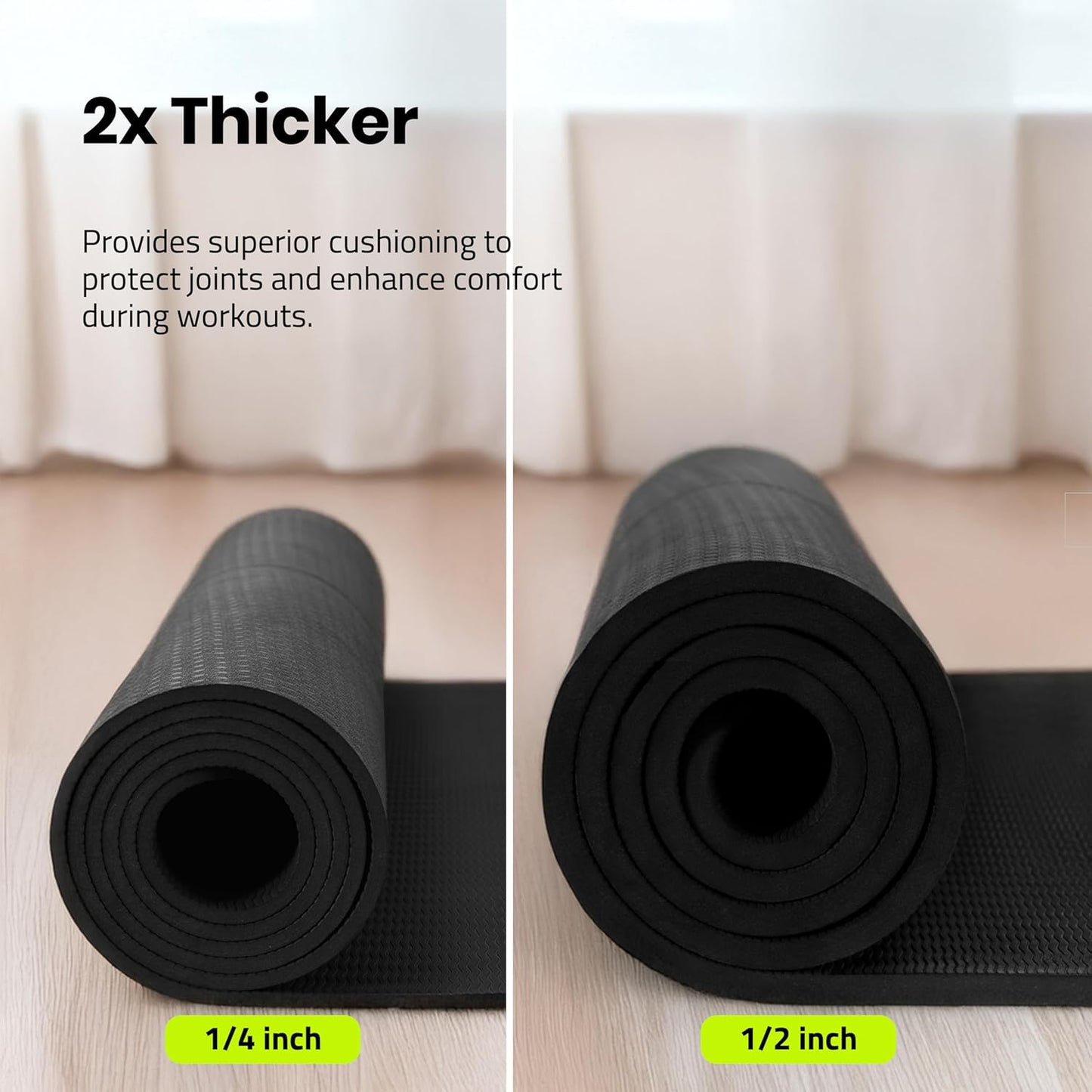 Extra Wide Yoga Mat for Men Women (72"L x 36"W) Non Slip Fitness & Exercise Mat with Alignment Marks for Yoga, Pilates, Floor Workouts