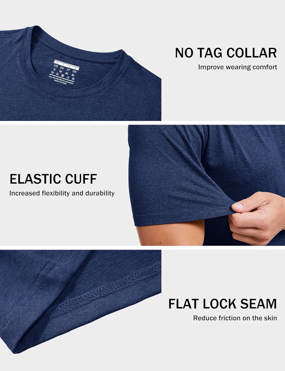 MAGCOMSEN Men's Dry Fit Workout Shirts Short Sleeve Tee Shirts Moisture Wicking Athletic Running Performence Tshirts