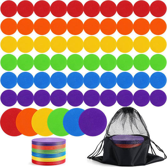 TPE Floor Spot Markers Dots for Gym Flat Non Slip Spot Marker Dance Dot for Classroom Gym Sports Soccer Basketball Agility Training Field Marking Equipment