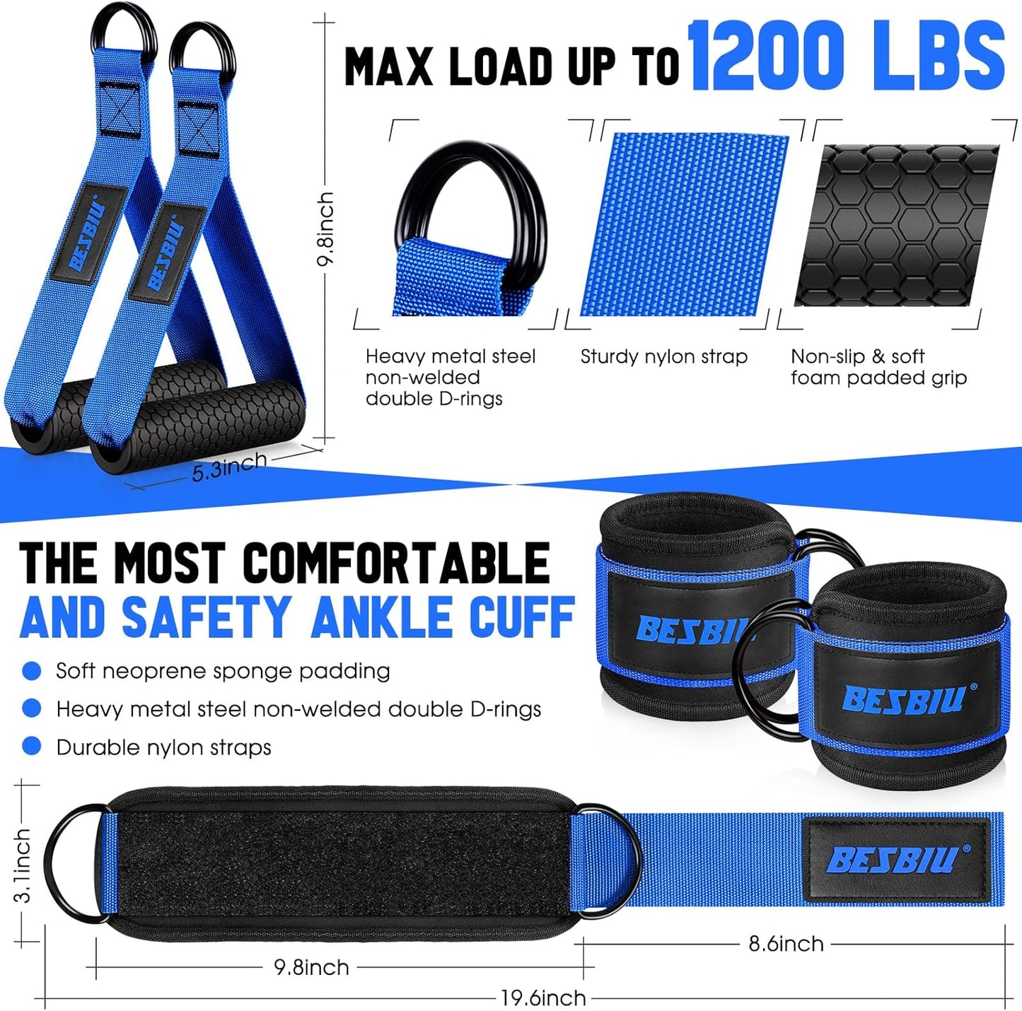 Heavy Resistance Bands for Working Out, 300lbs/360lb/420lb Exercise Bands Workout Bands with Handles, Door Anchor, Ankle Straps, Home Gym Workout Equipment for Men Fitness Strength Training Stretching