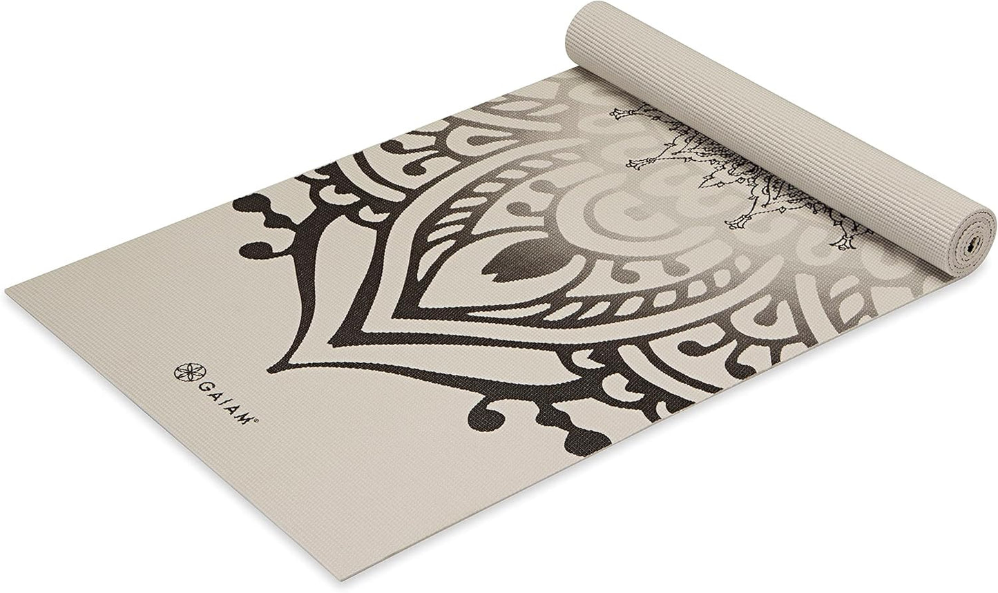 Gaiam Yoga Mat - Premium 5mm Print Thick Non Slip Exercise & Fitness Mat for All Types of Yoga, Pilates & Floor Workouts (68" x 24" x 5mm)