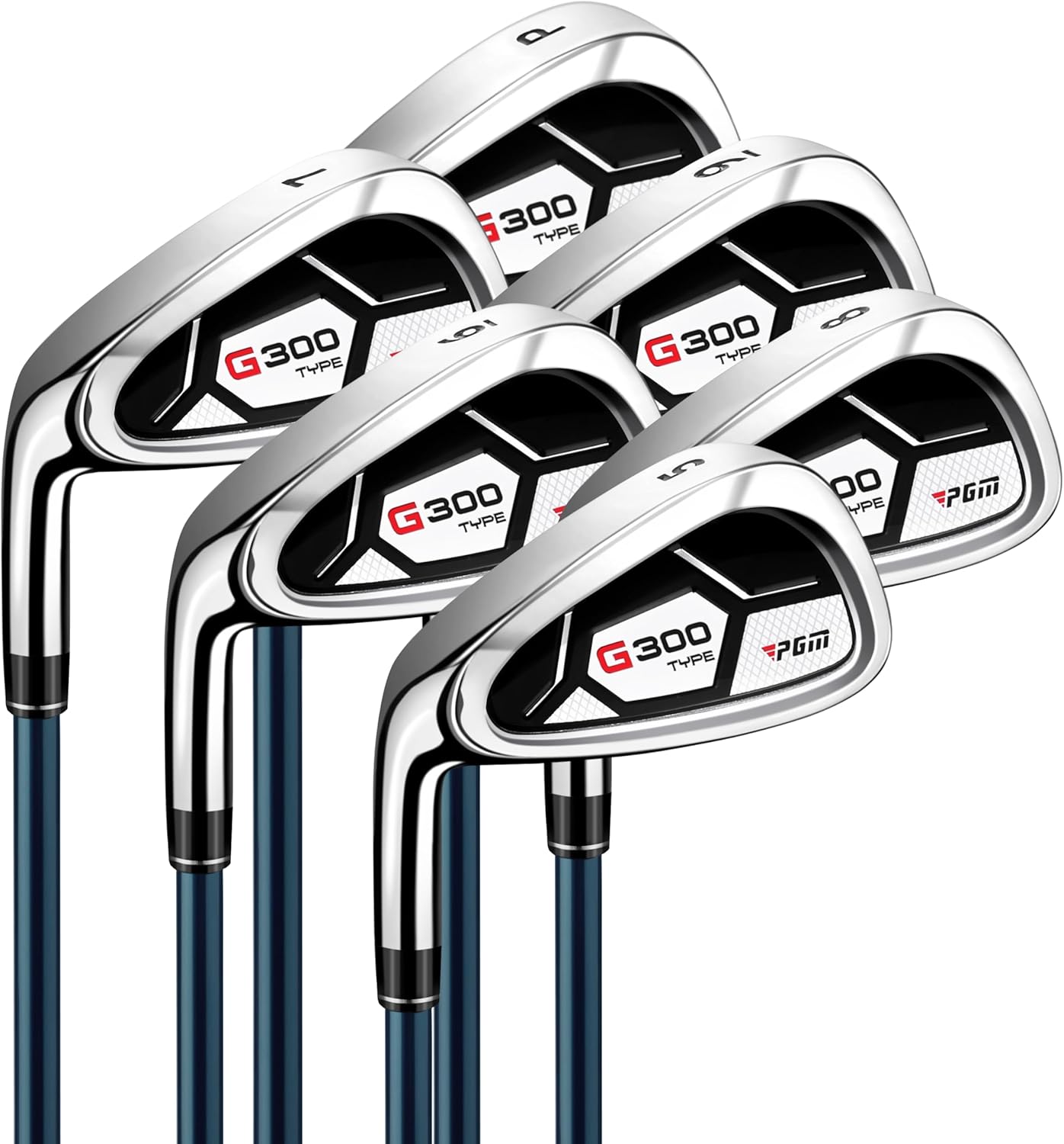 PGM Men's G Type Complete Golf Club Set - Titanium #1 Driver, Draw-Biased Hybrid, High-Strength Iron Set, High Forgiveness Putter, with Stand Bag