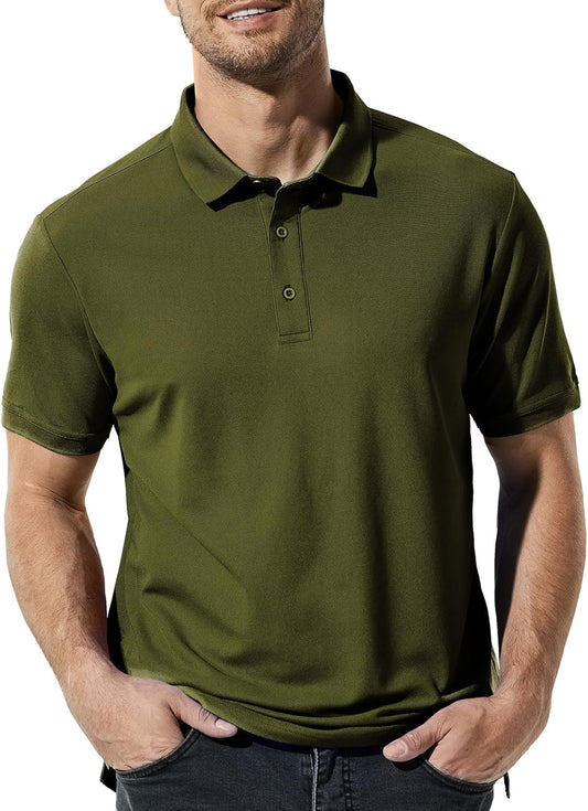 MIER Polo Shirts for Men Short Sleeve Quick Dry Polyester Collared Shirts Casual Golf Shirts, Moisture-Wicking