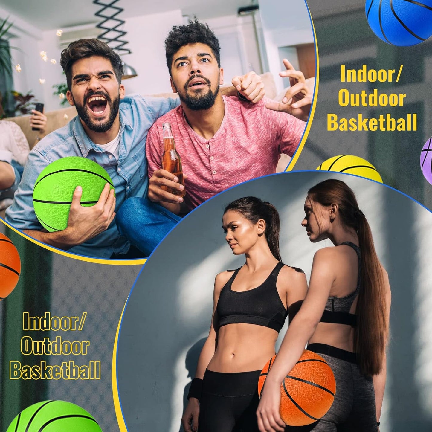 Jerify 12 Pack Official Size Rubber Basketballs for Kids Child Junior Youth Indoor Outdoor Sports Basket Balls with Pump Back to School Student Gifts Operation Christmas Bulk Items