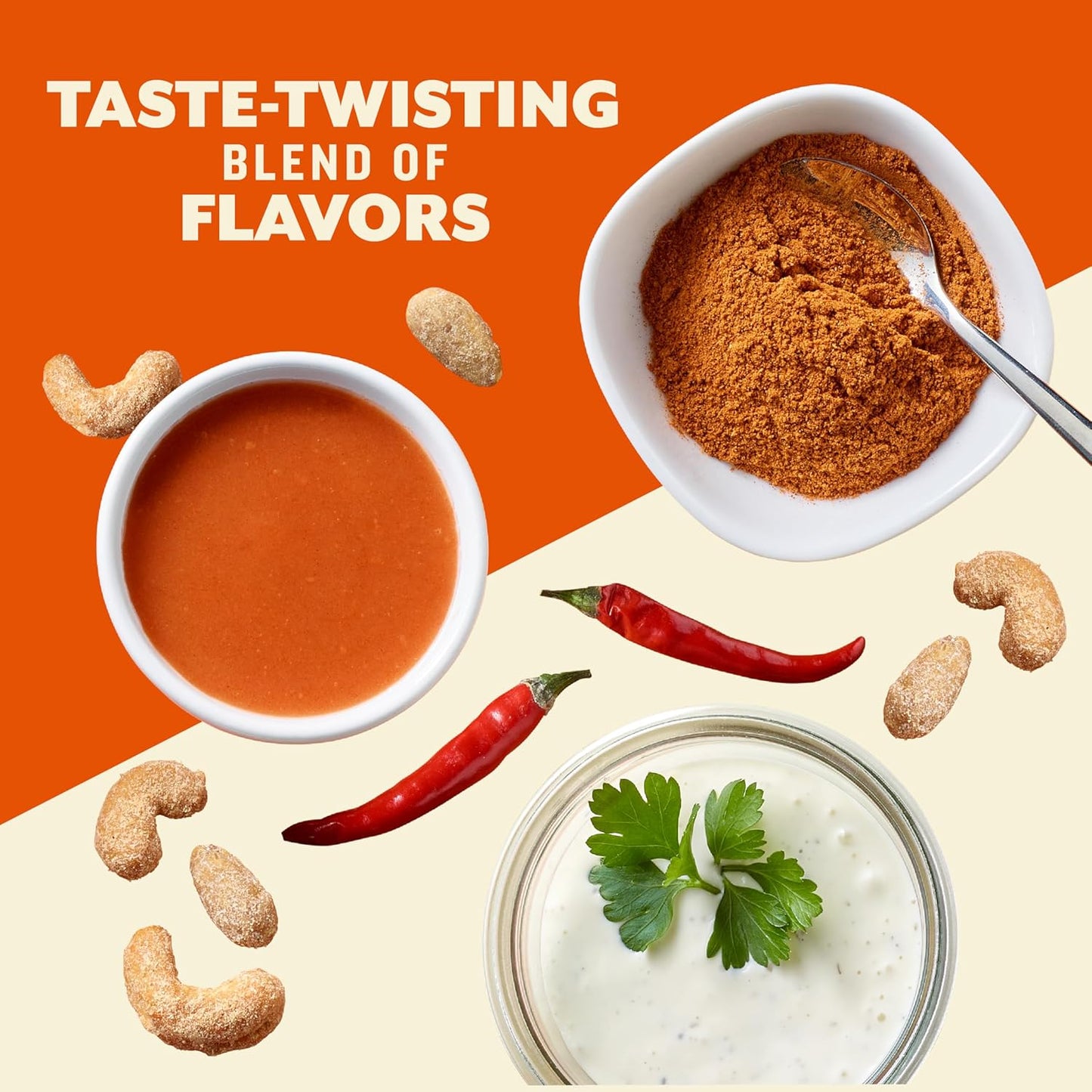 PLANTERS Nut Duos, Flavored Nuts, Ranch Almonds & Buffalo Cashews 5oz