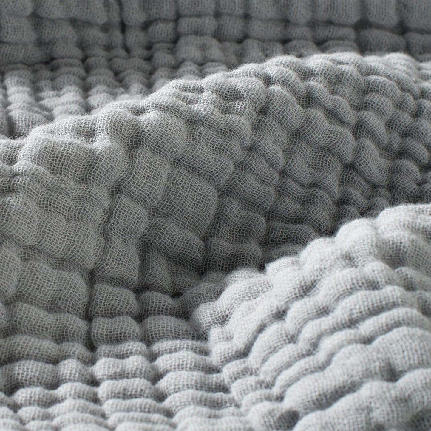 Carriediosa 100% Cotton Muslin Throw Blanket 108" X 90" King Size，4-Layers Summer Gauze Throws for Bed Couch，Soft Lightweight Breathable Linen Blankets Bedspread for Adults All Season，Grey