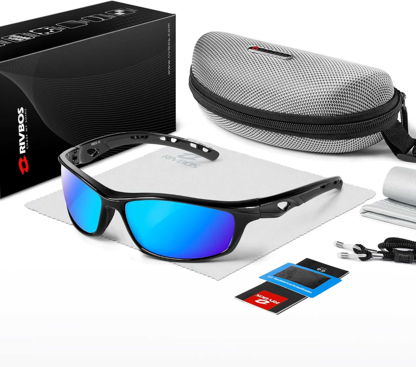 RIVBOS Sunglasses for Men Women Polarized UV Protection Sports Fishing Driving Shades Cycling RB833
