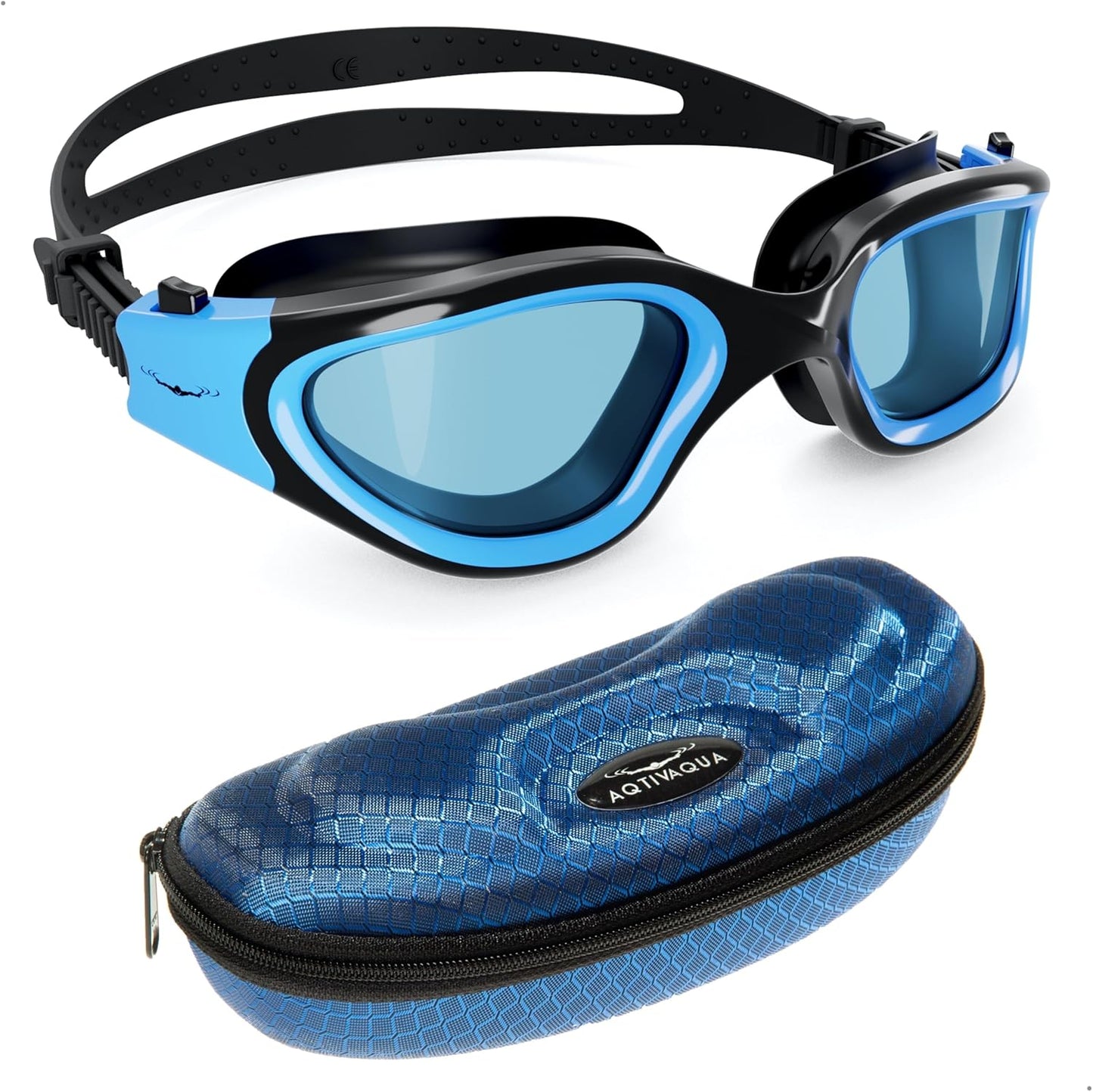 AqtivAqua Swimming Goggles, DX Wide View Swim Goggles for Adult Men Women, Anti Fog No Leaking