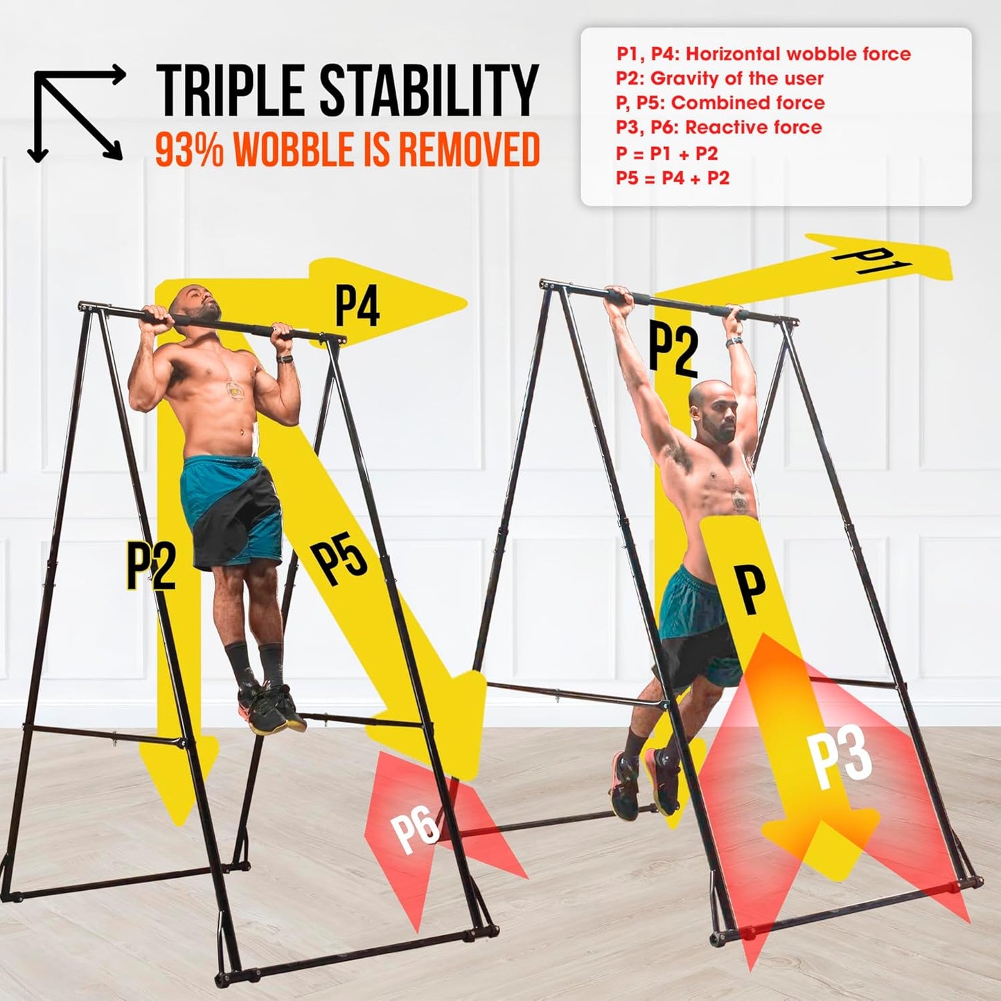 KHANH TRINH Foldable Pull Up Bar Stable Gymnastics Equipment Portable Aerial Yoga Stand Durable Frame For Hammock Chair, Therapy Sensory Swing. Adjustable Back Stretcher For Lower Back Pain Relief