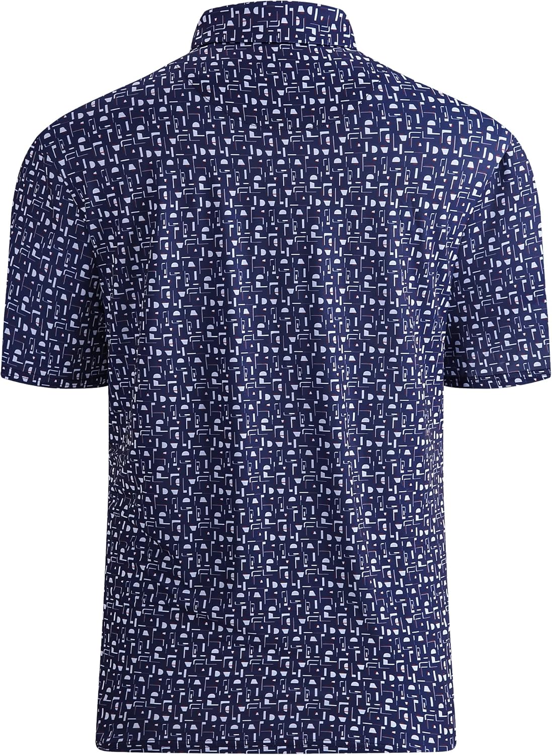 Esabel.C Golf Shirts for Men Dry Fit Performance Short Sleeve Print Moisture Wicking Collared Shirt