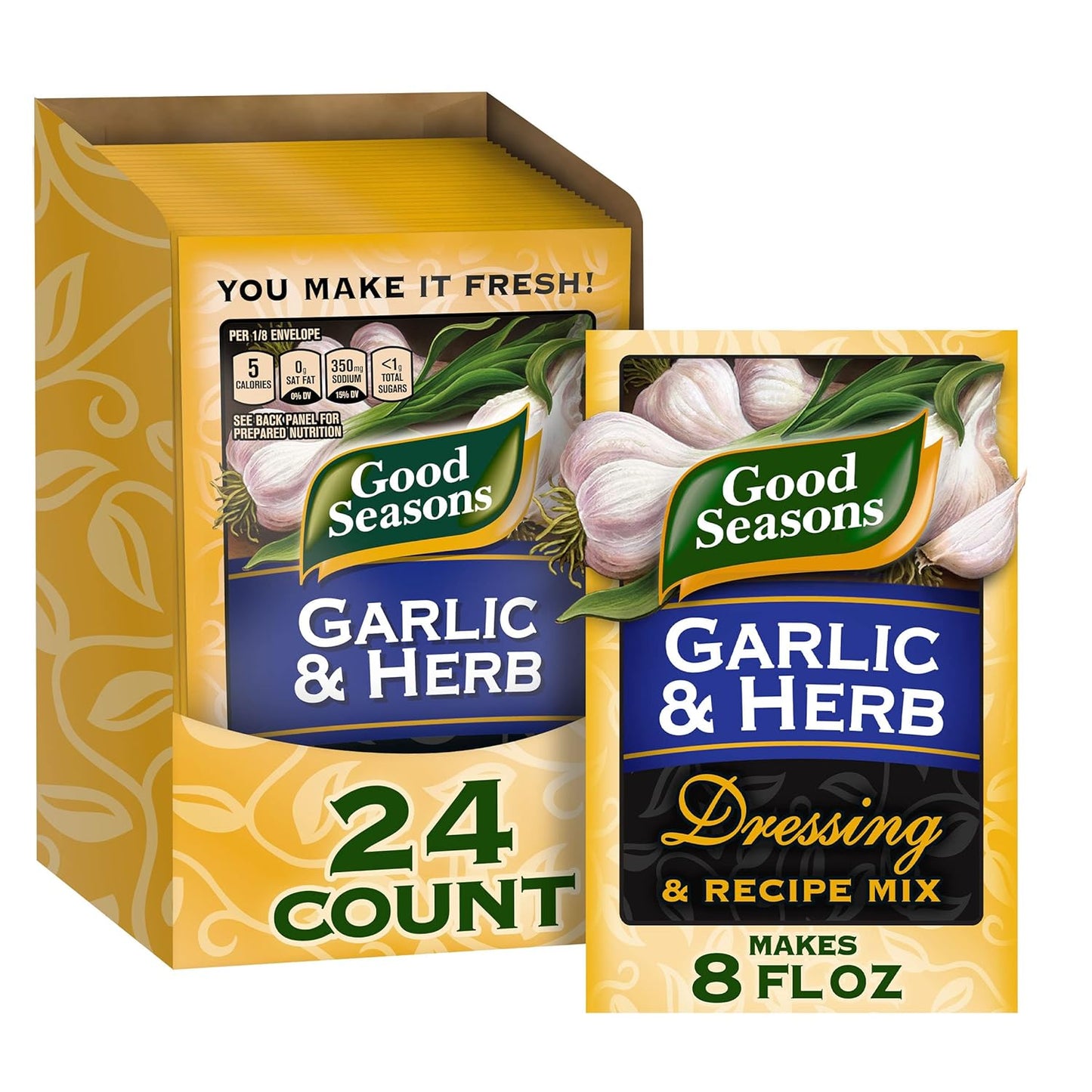 Good Seasons Garlic & Herb Salad Dressing & Recipe Mix (0.75 oz Envelopes, Pack of 24)