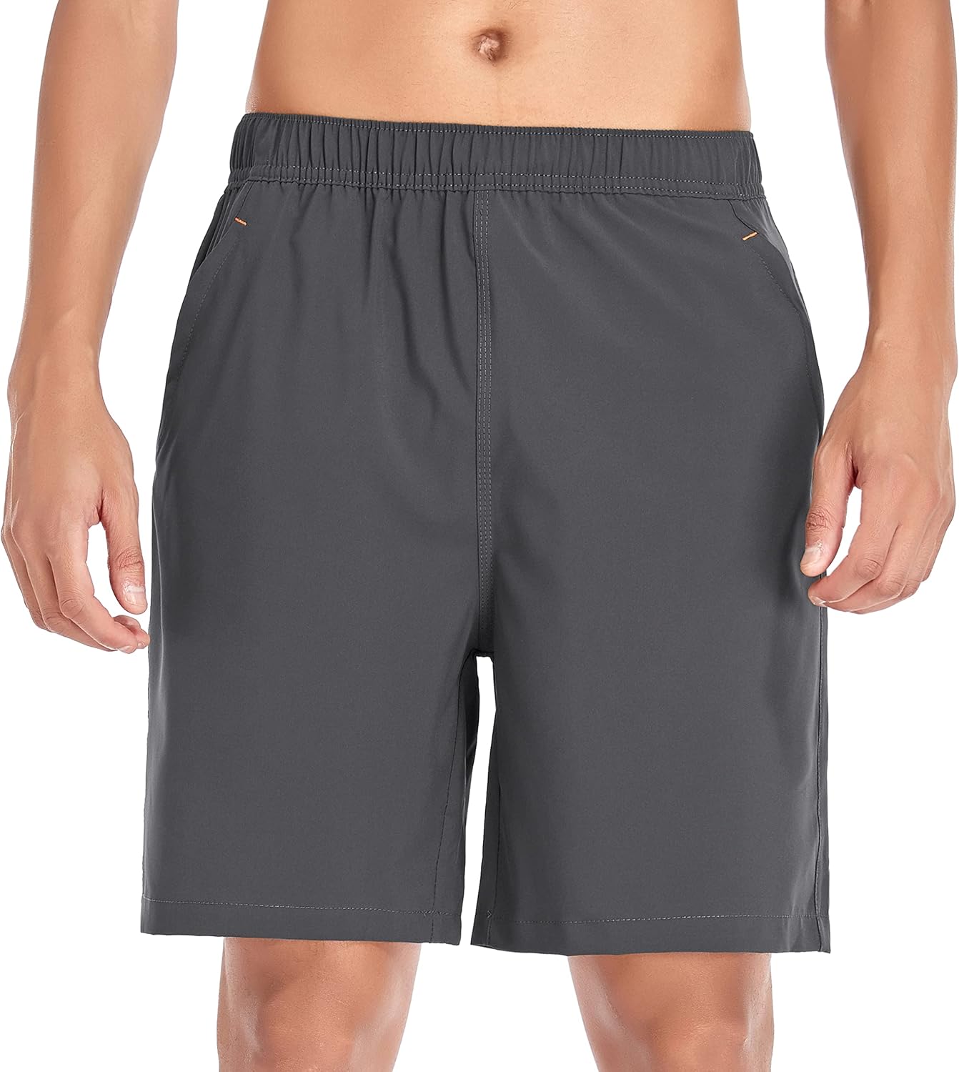Men's Gym Shorts Sports Quick Dry Workout Running or Casual Training Short with Zipper Pockets