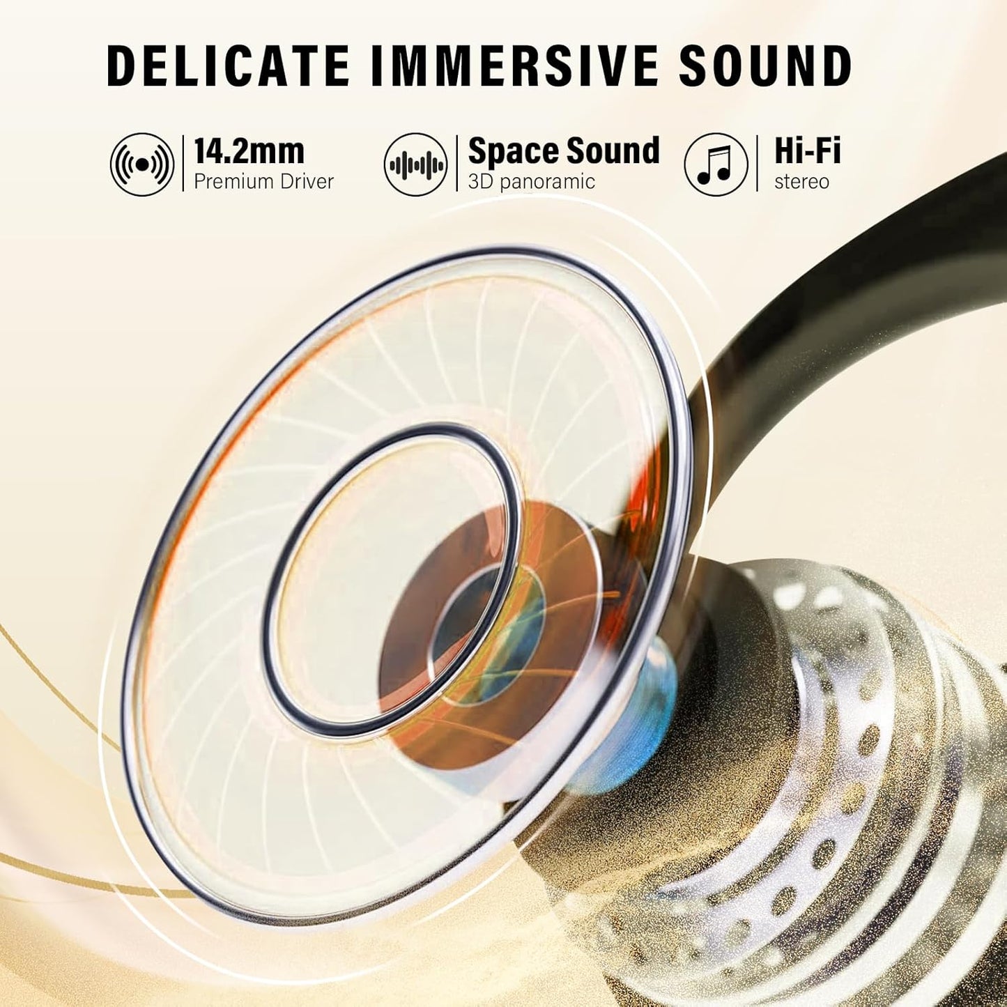 Open Ear Headphones, Bluetooth 5.4 Headphones Sports, Premium Sound with HD Mic Wireless Earbuds, 48H Playtime LED Power Display Ear Buds, IPX7 Lightweight Comfort Earphones for Running, White