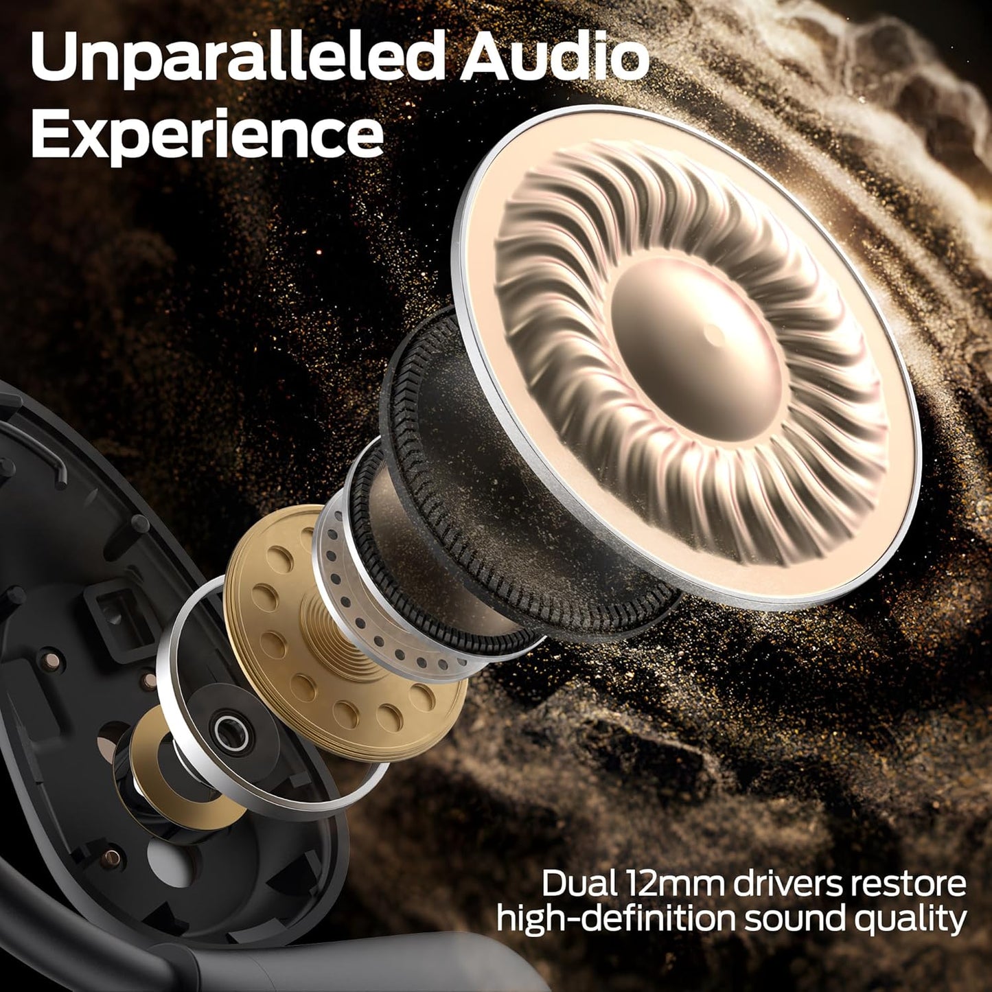 Monster Open Ear AC210 Headphones, Wireless Headphones Bluetooth 5.4 Earphones Stereo Sound,32H Playtime, HD Clear Calls,Fast Charging Touch Control, IPX5 Waterproof Open Ear Earbuds